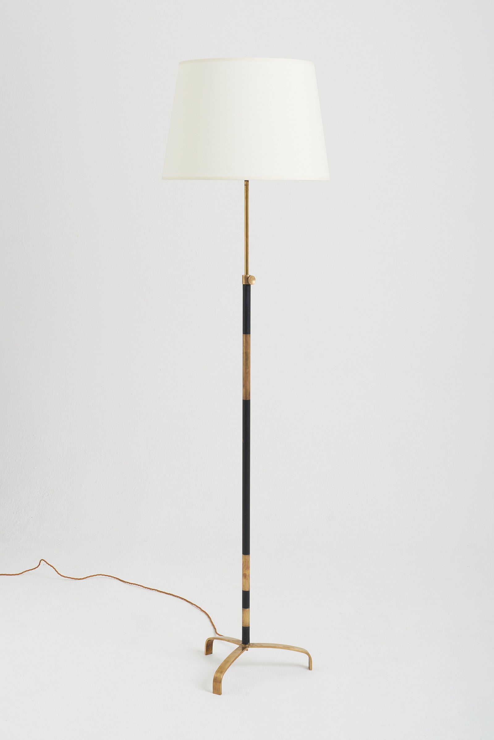 7921- Mid-Century French Brass Floor Lamp