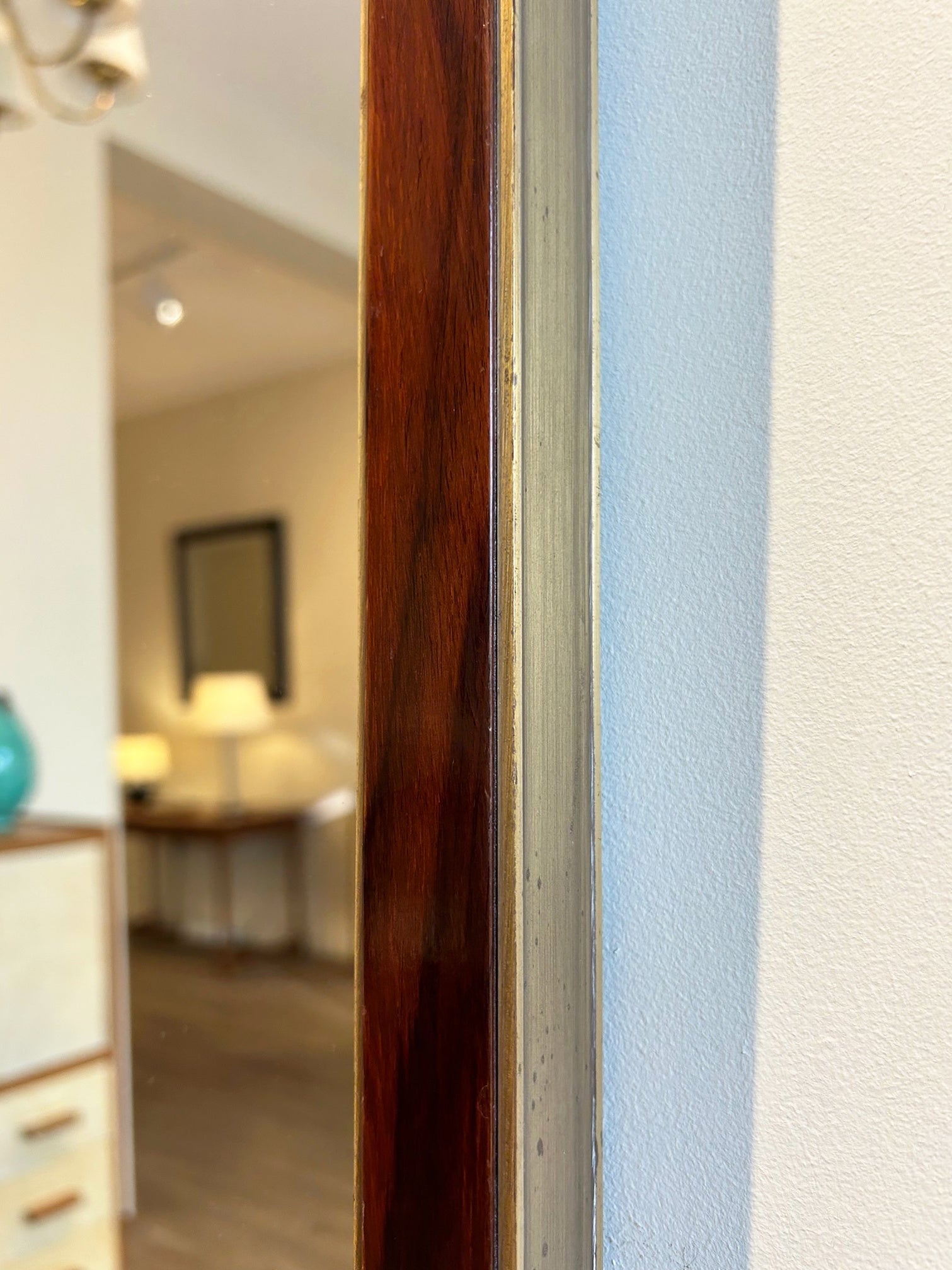 Art Deco Rosewood and Bronze Mirror