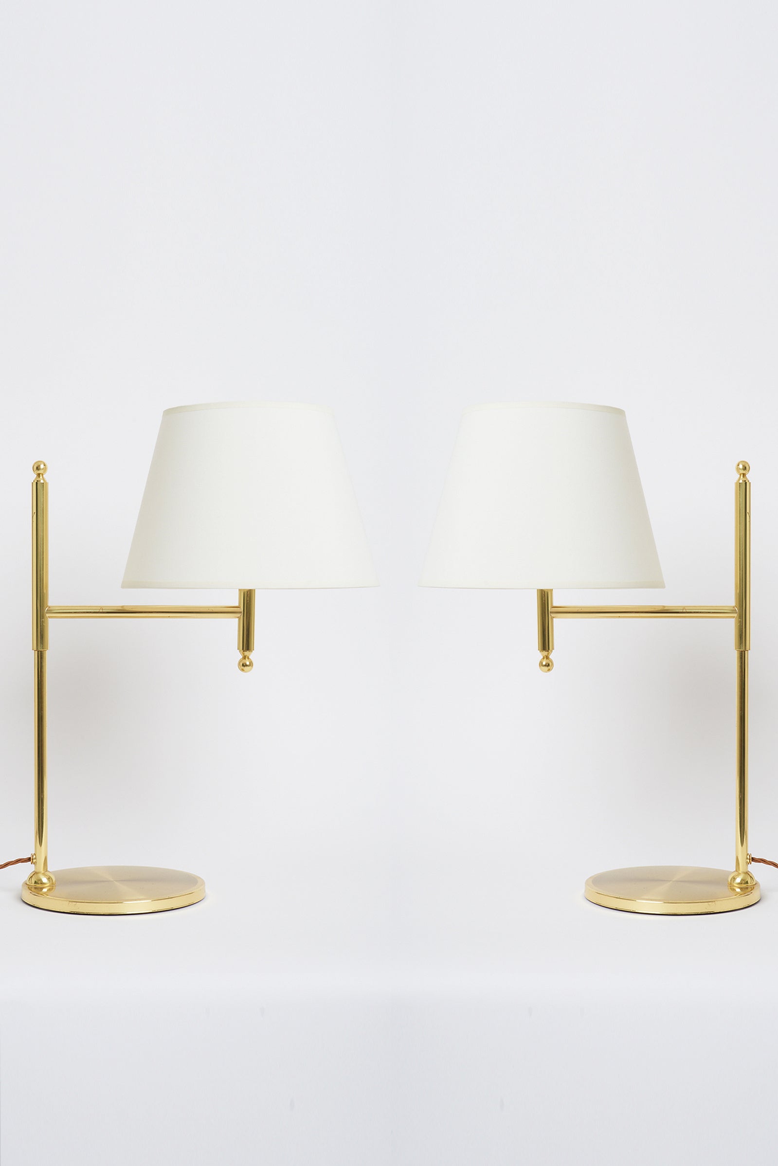7942- Pair of Brass Table Lamps by Örsjö Industri
