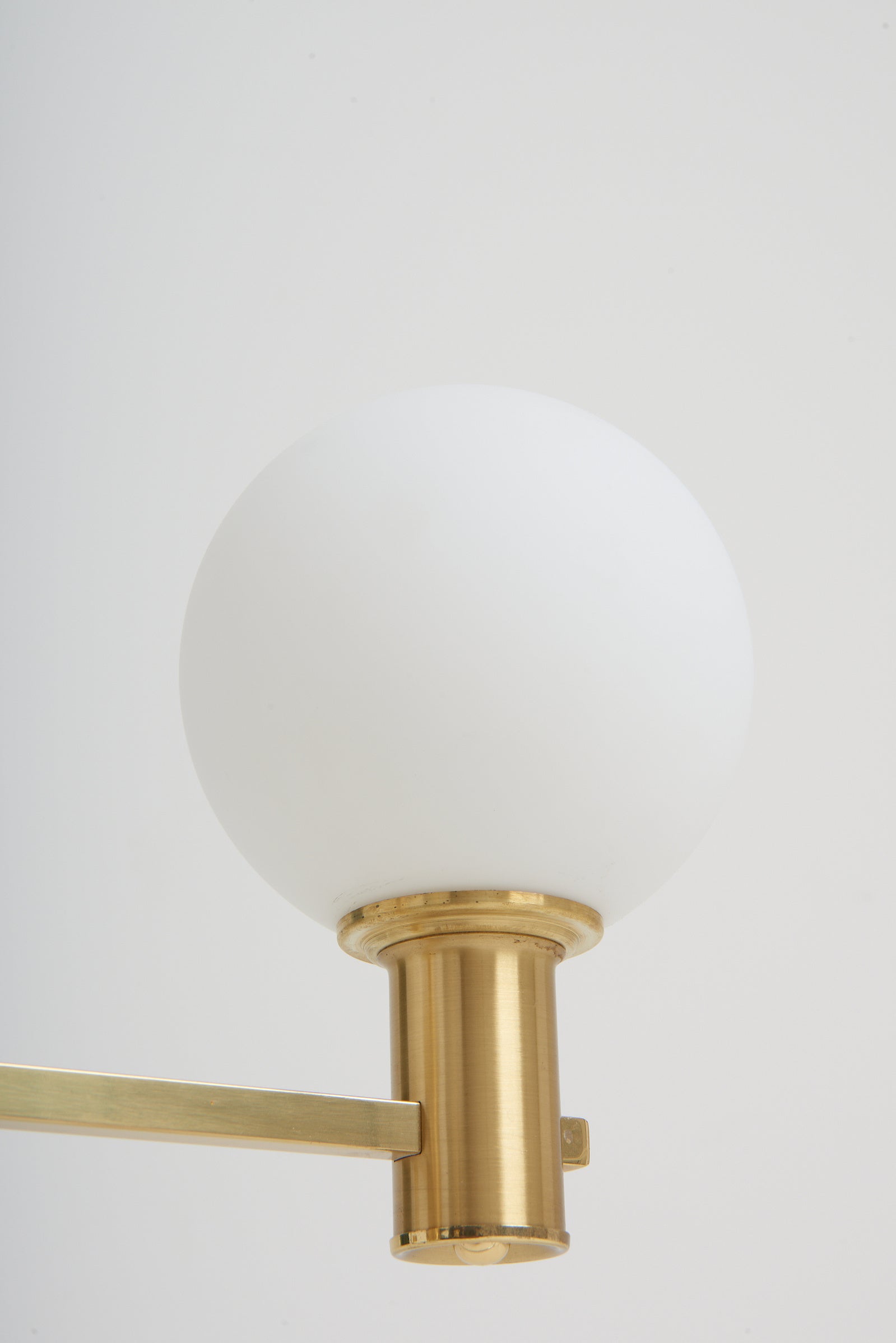Pair of Brass and Glass Ceiling Lights by Erik Wärnå