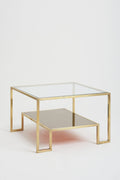 7973- Mid-Century Brass Square Coffee Table