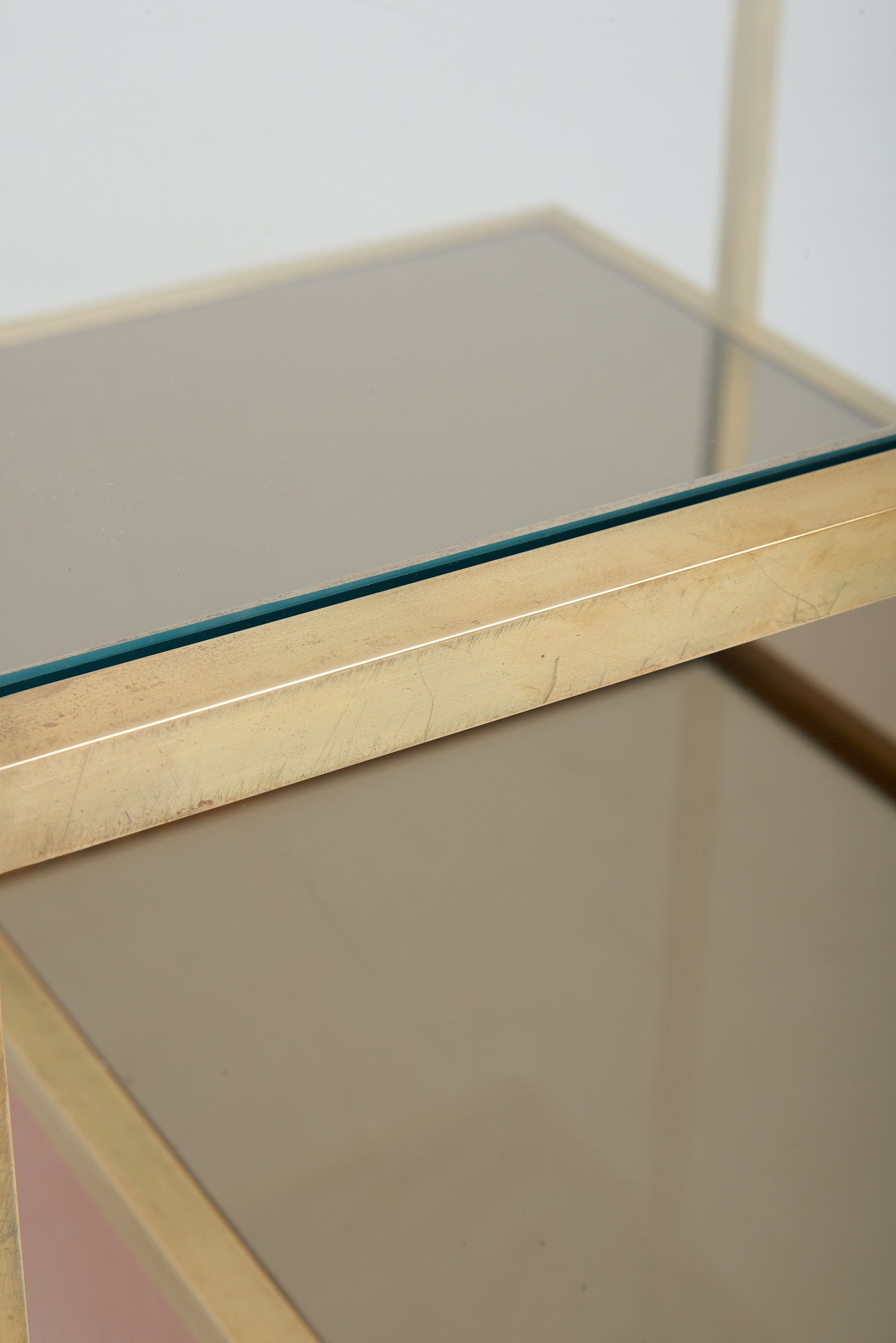 Mid-Century Brass Square Coffee Table