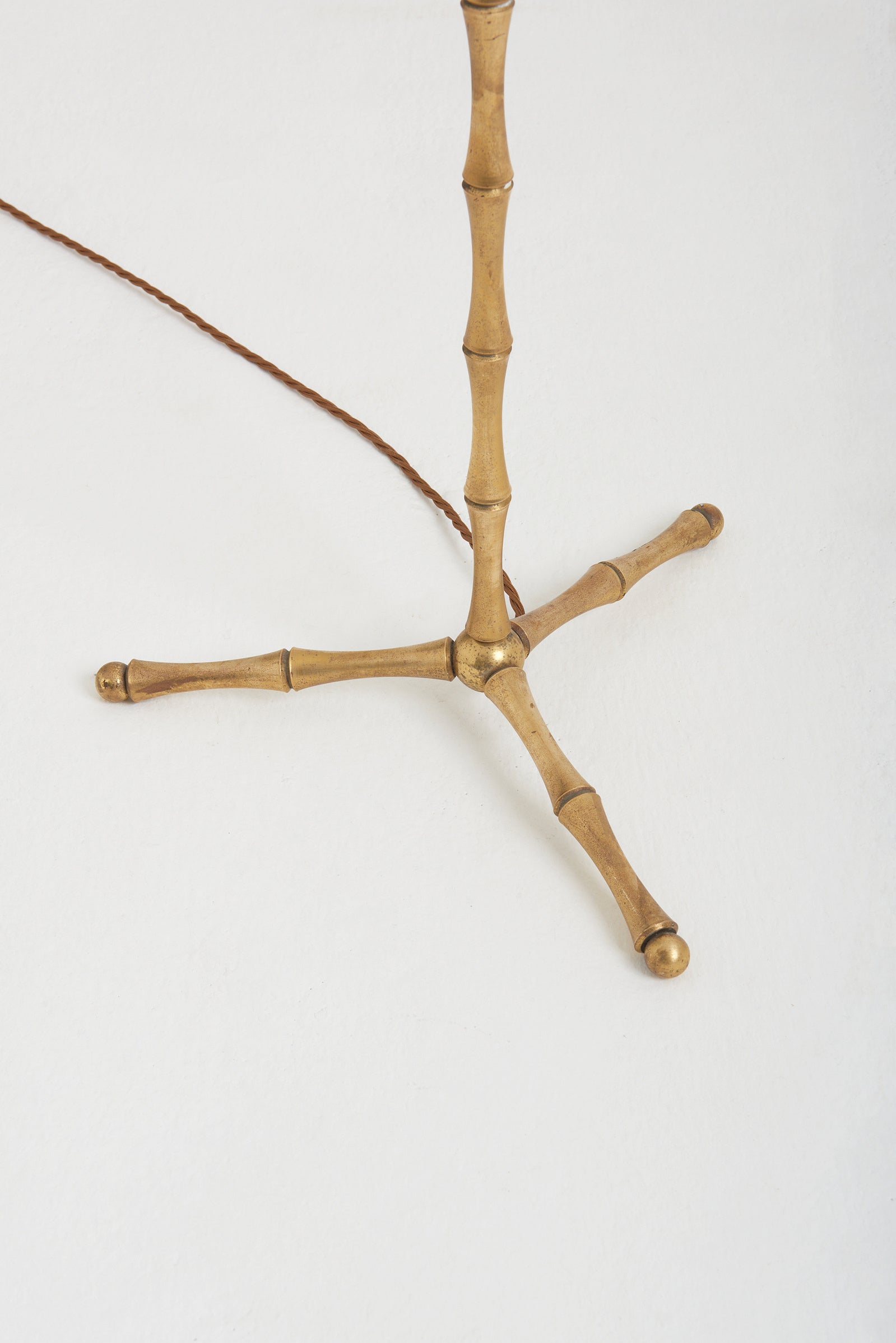 Mid-Century Brass Bamboo Floor Lamp