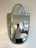 7982- Mid-Century Brass Shield Mirror