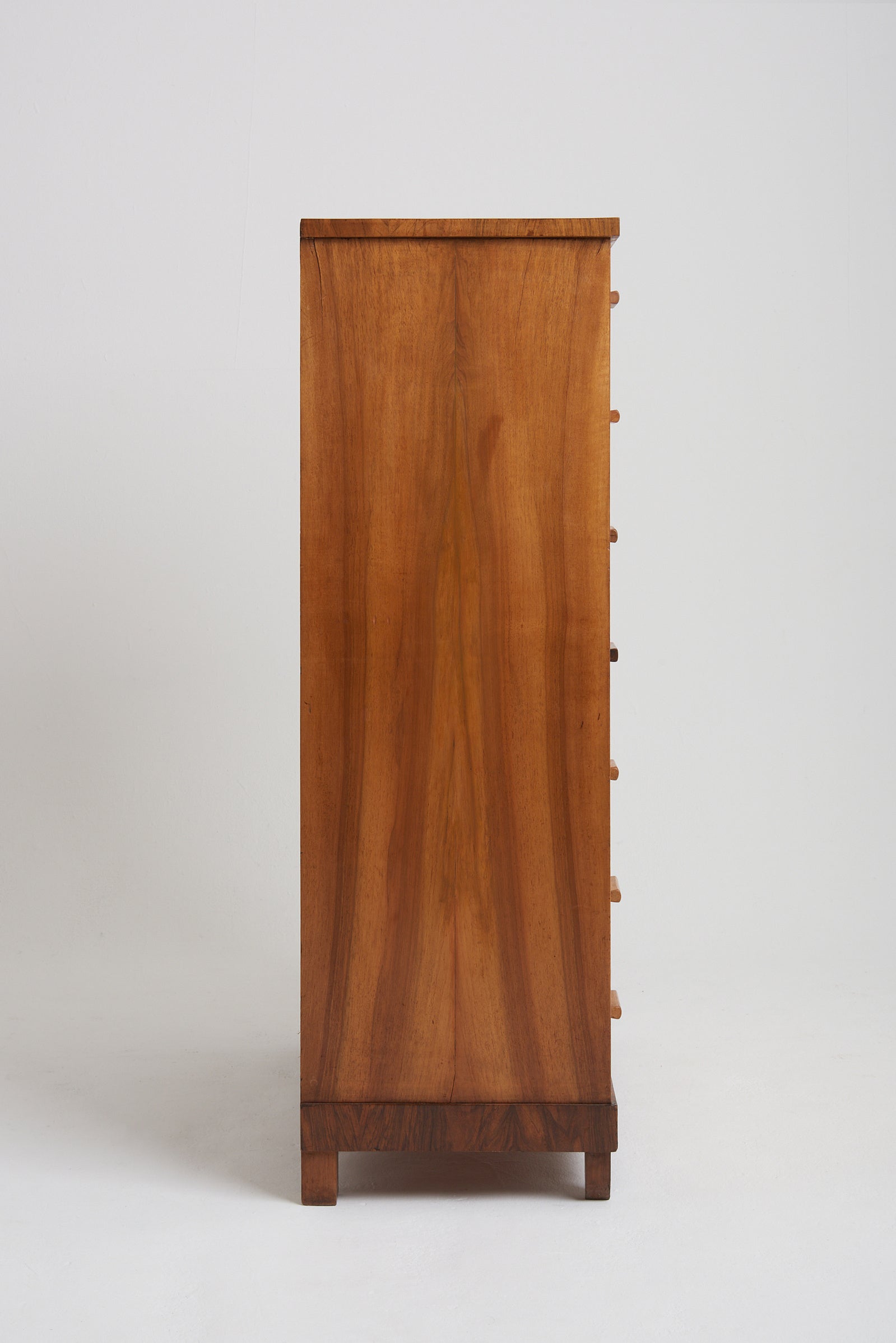 Art Deco Walnut and Velum Chest of Drawers
