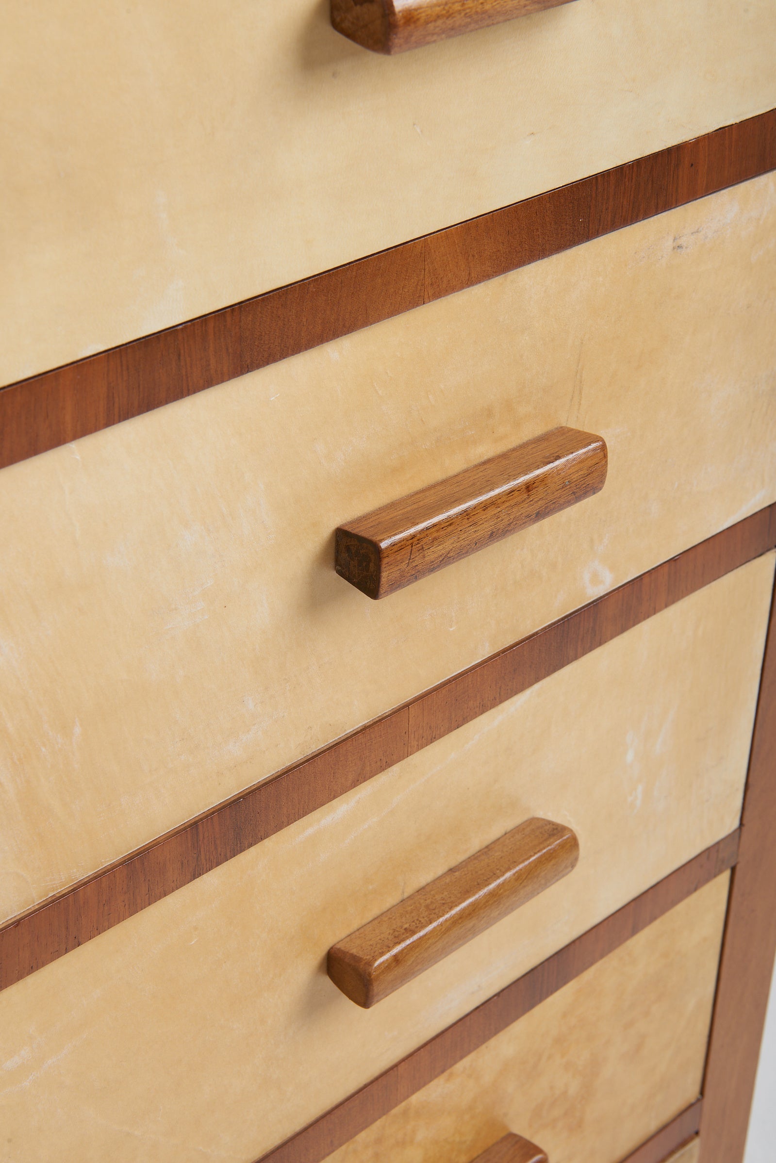 Art Deco Walnut and Velum Chest of Drawers