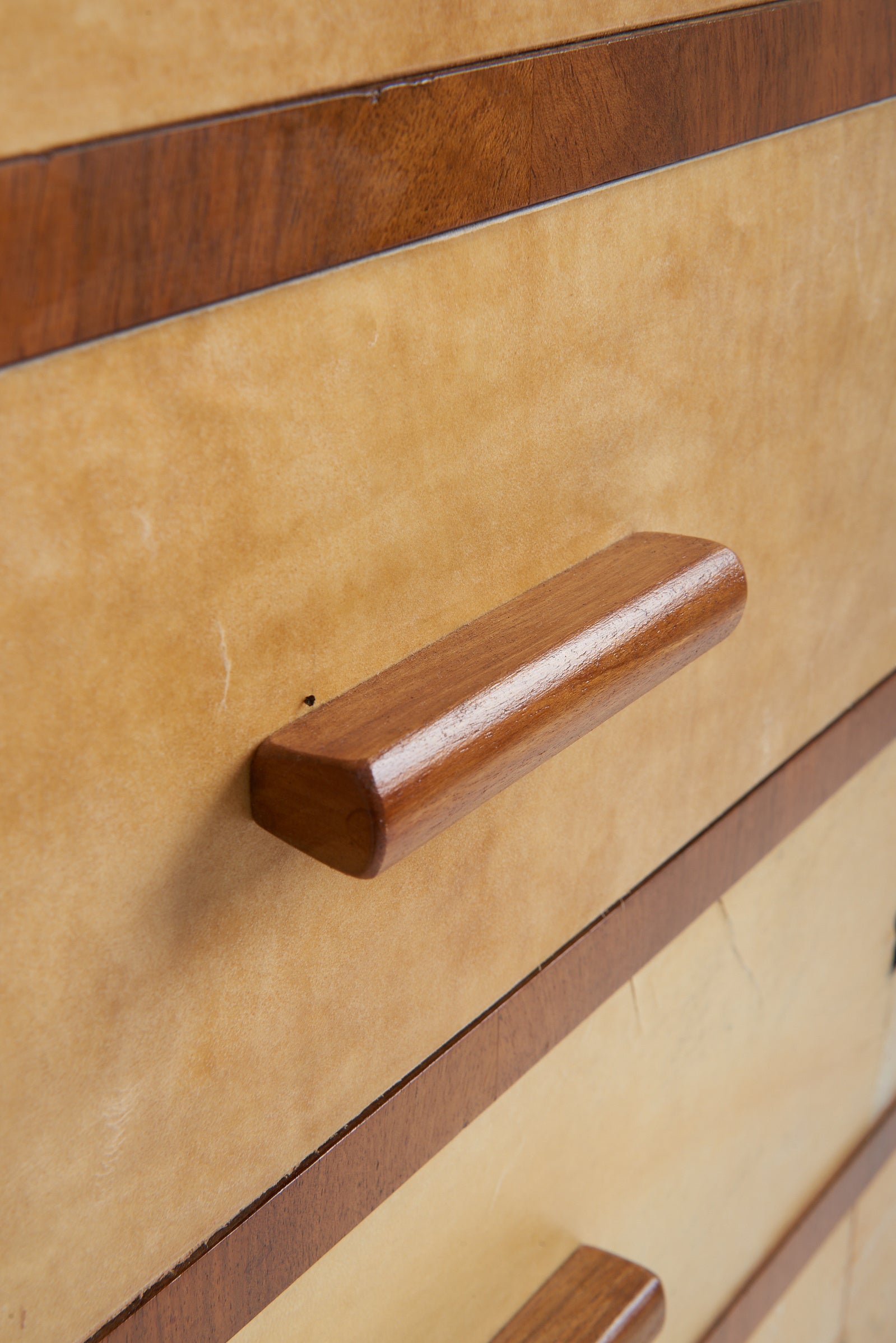 Art Deco Walnut and Velum Chest of Drawers
