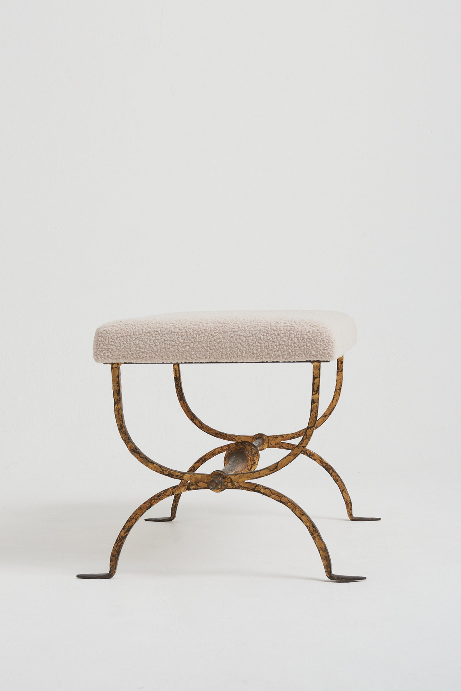 Mid-Century Gilt Iron Long Stool