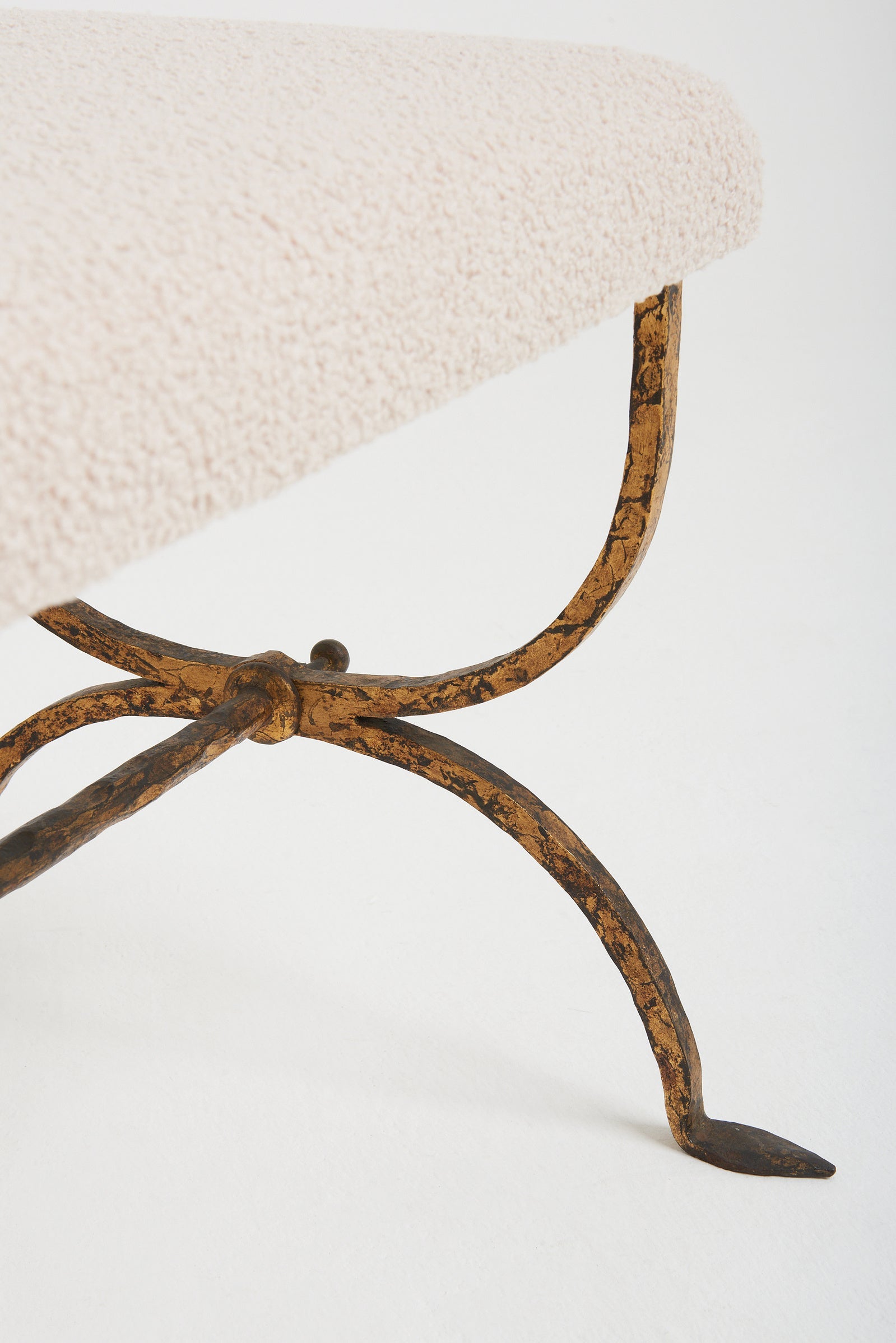 Mid-Century Gilt Iron Long Stool