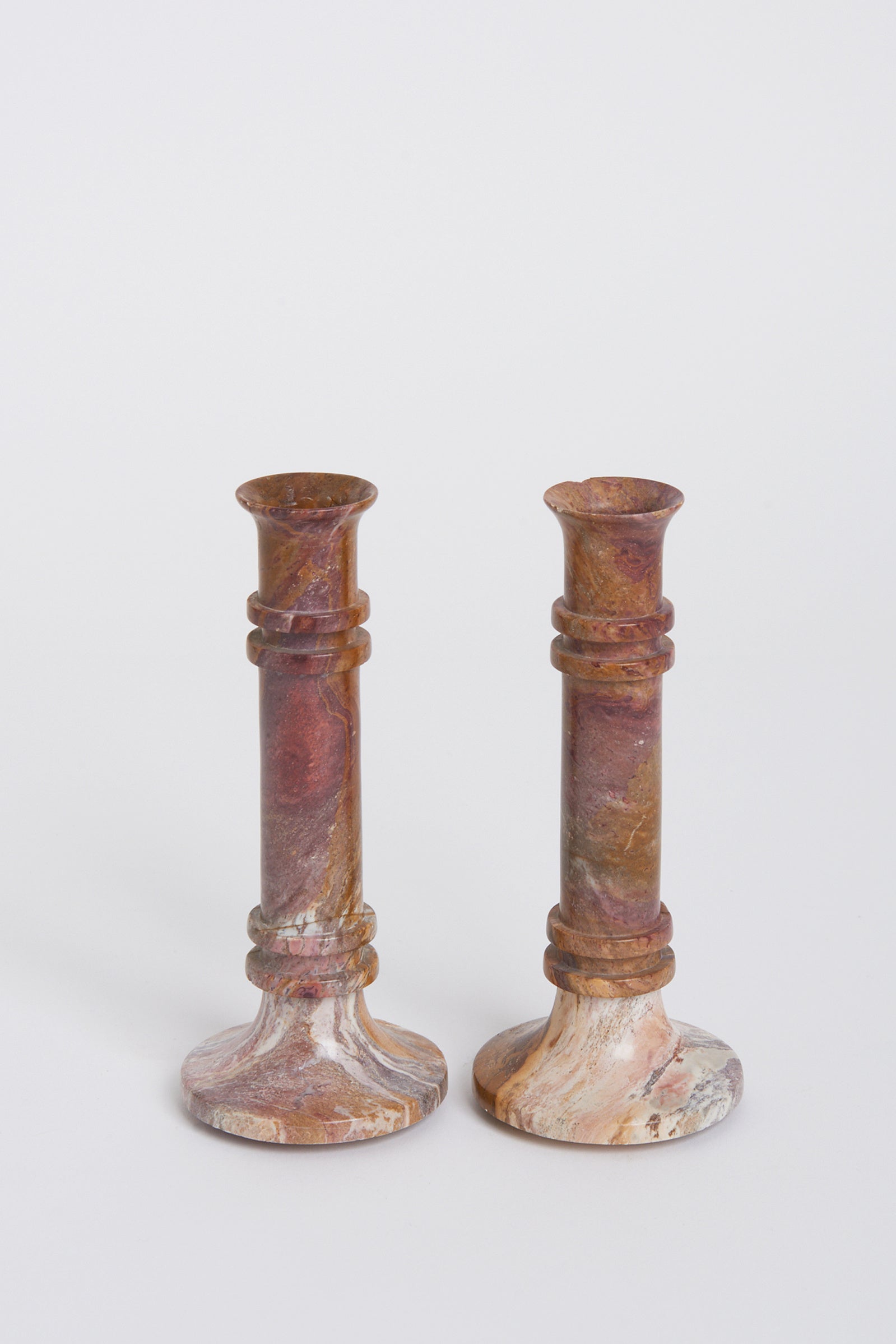 8049- Pair of Marble Candlesticks