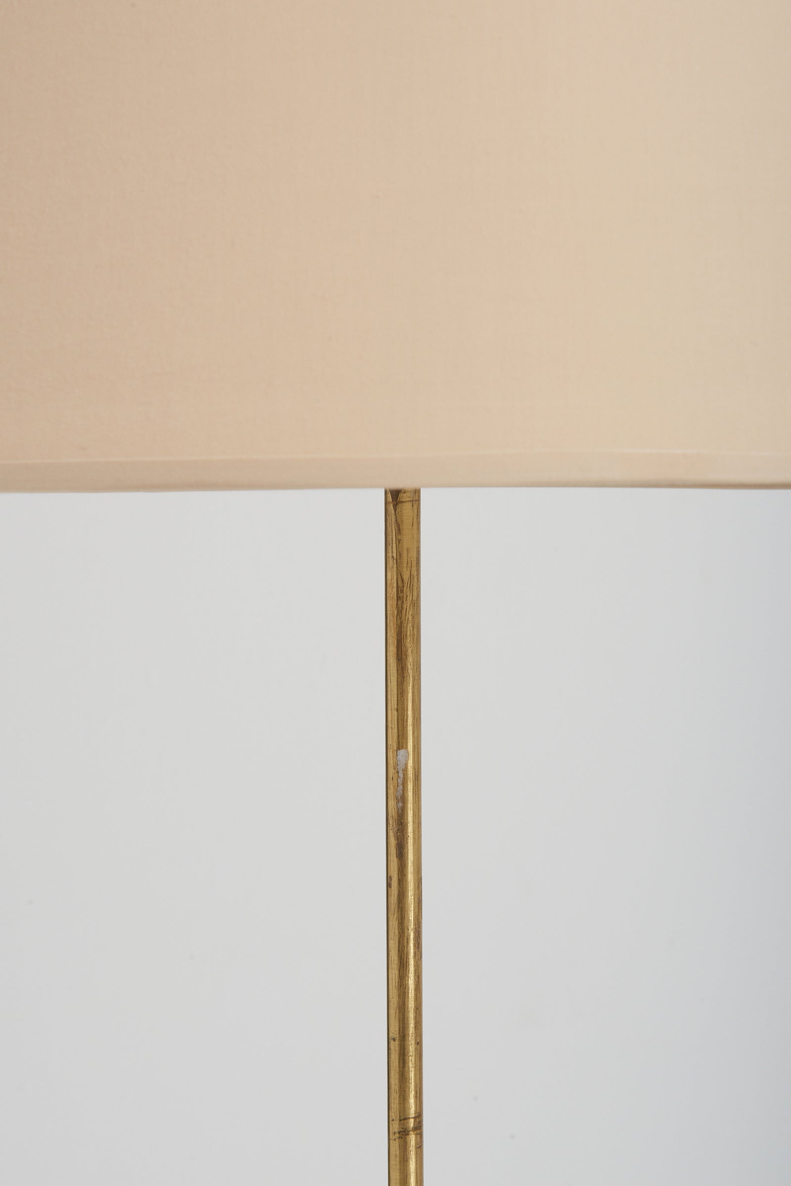 Mid-Century Ash and Brass Floor Lamp