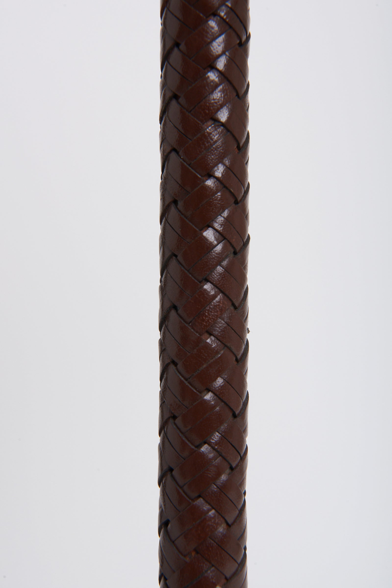 Mid-Century Brown Leather Table Lamp