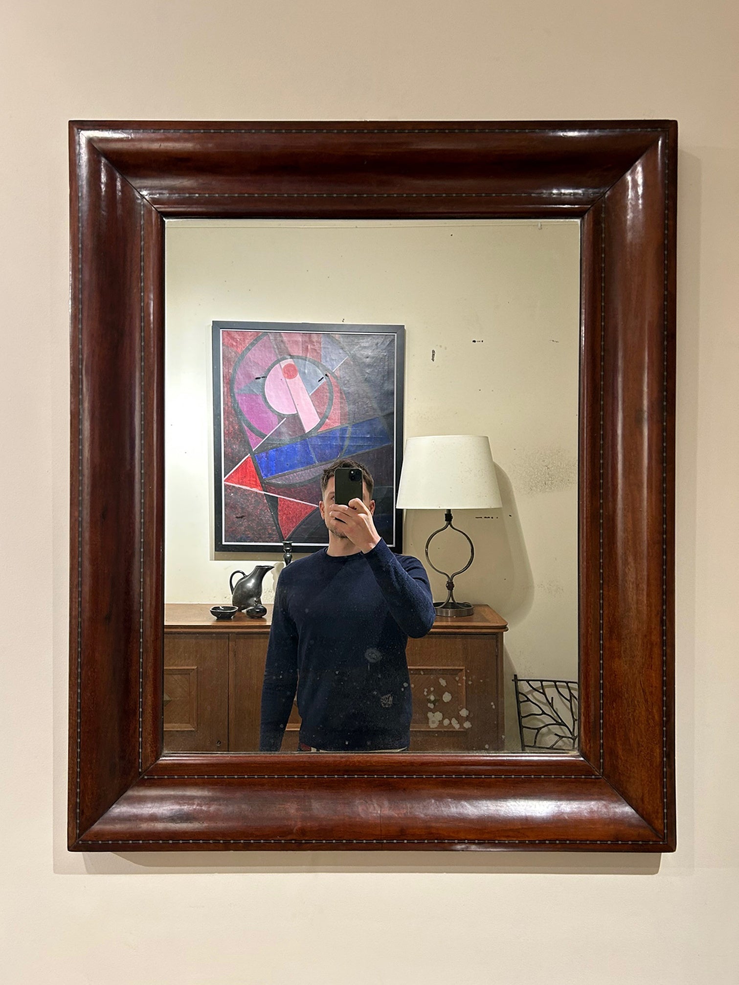 8083- 19th Century Mahogany Mirror