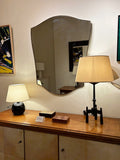 8088- Large Brass Shield Mirror