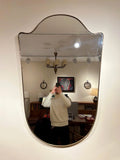 8089- Large Brass Shield Mirror