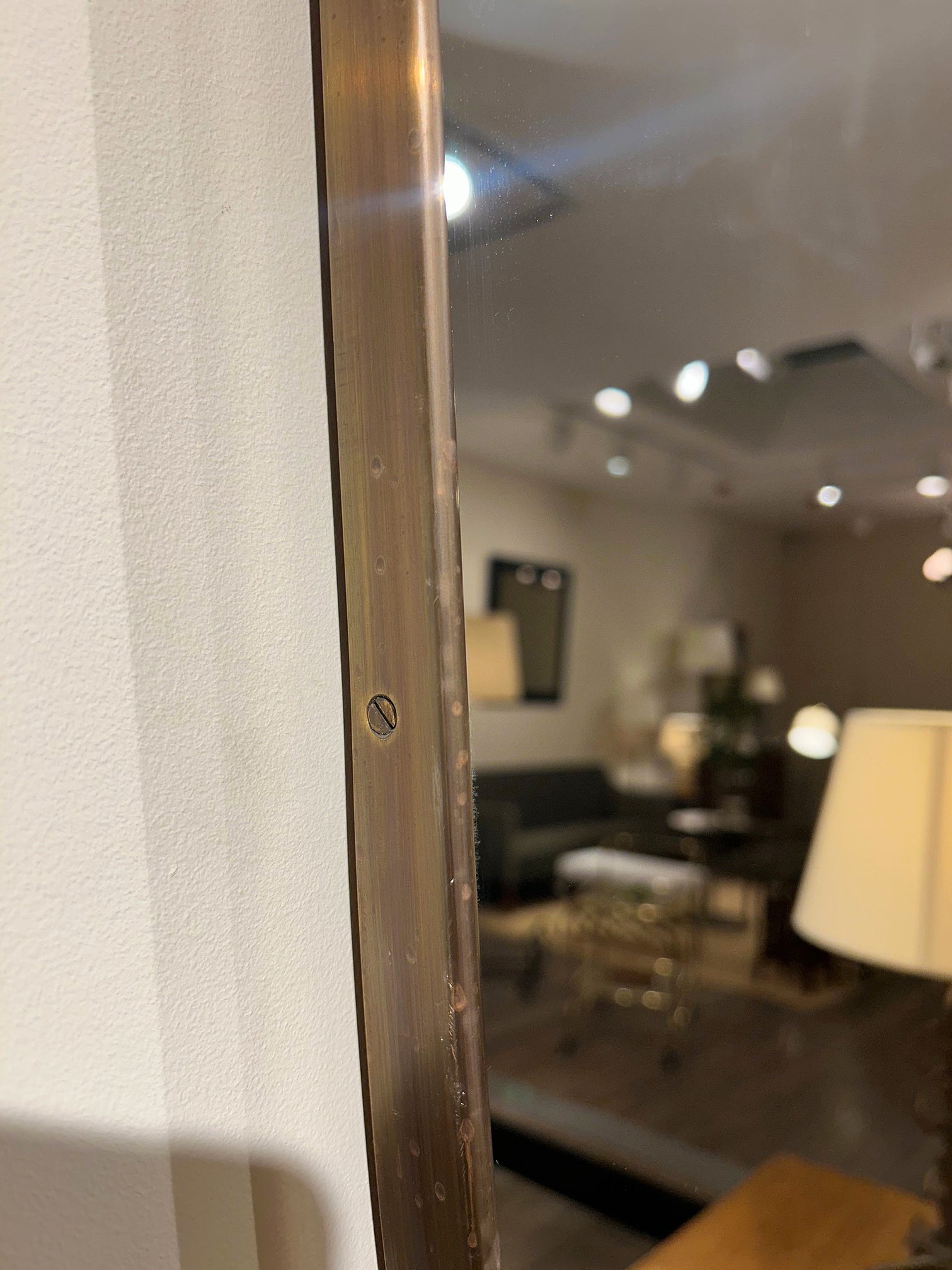 Large Brass Shield Mirror