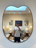 8091- Large Brass Shield Mirror
