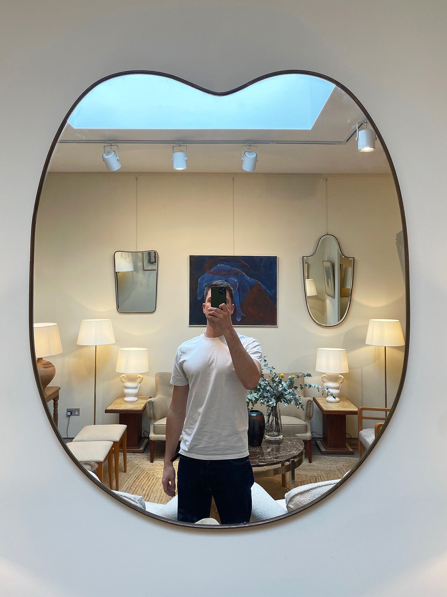 8091- Large Brass Shield Mirror