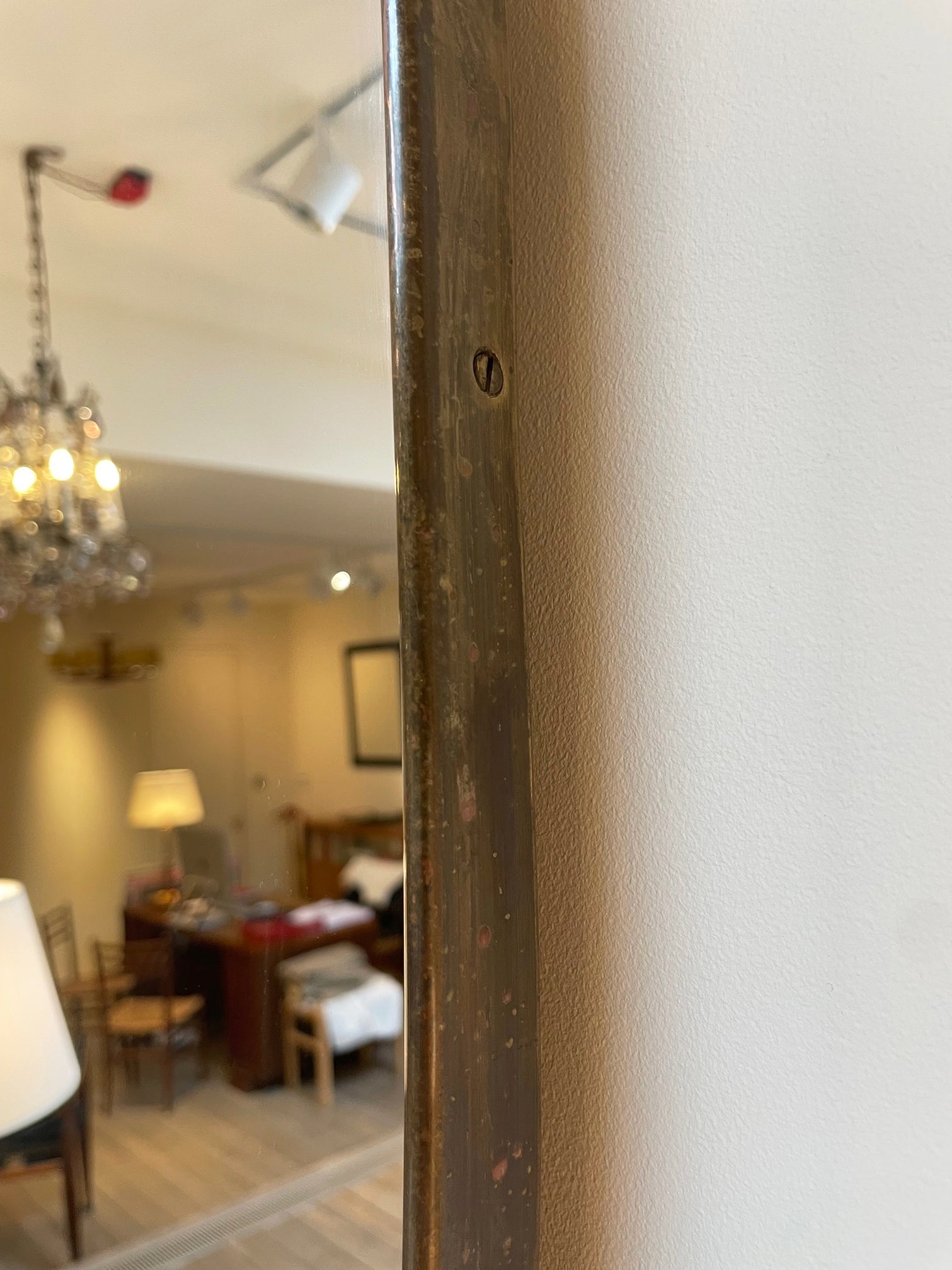 Large Brass Shield Mirror