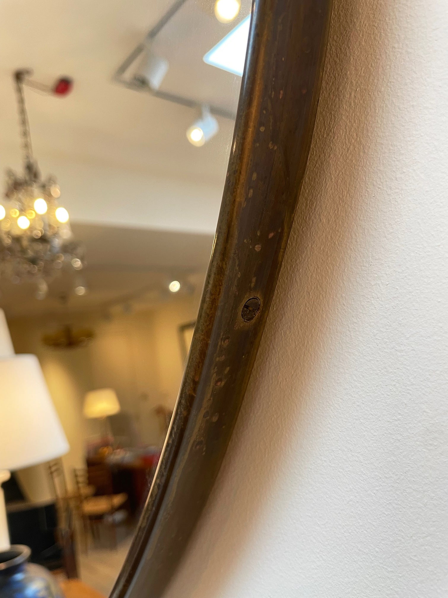 Large Brass Shield Mirror