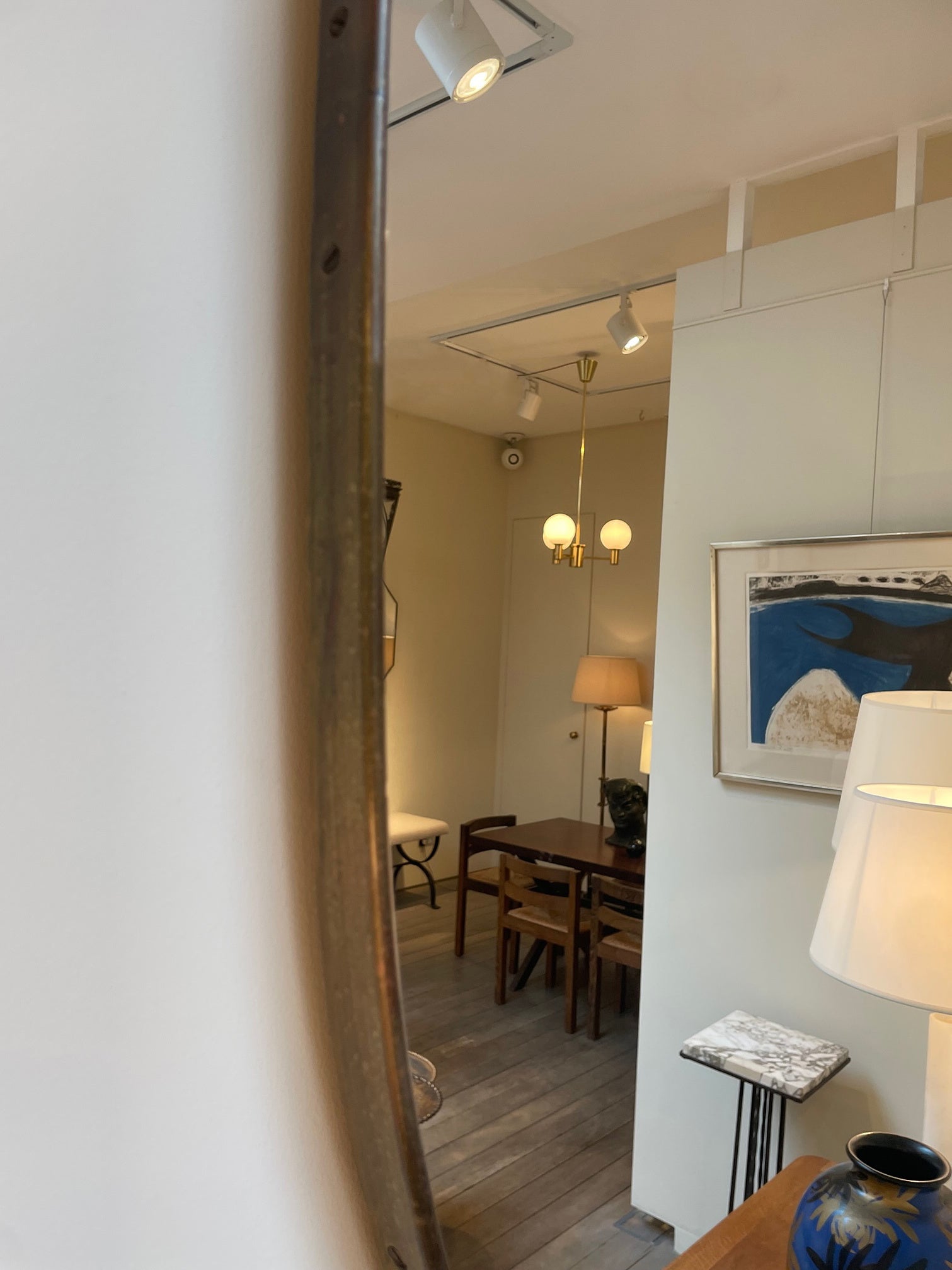 Large Brass Shield Mirror