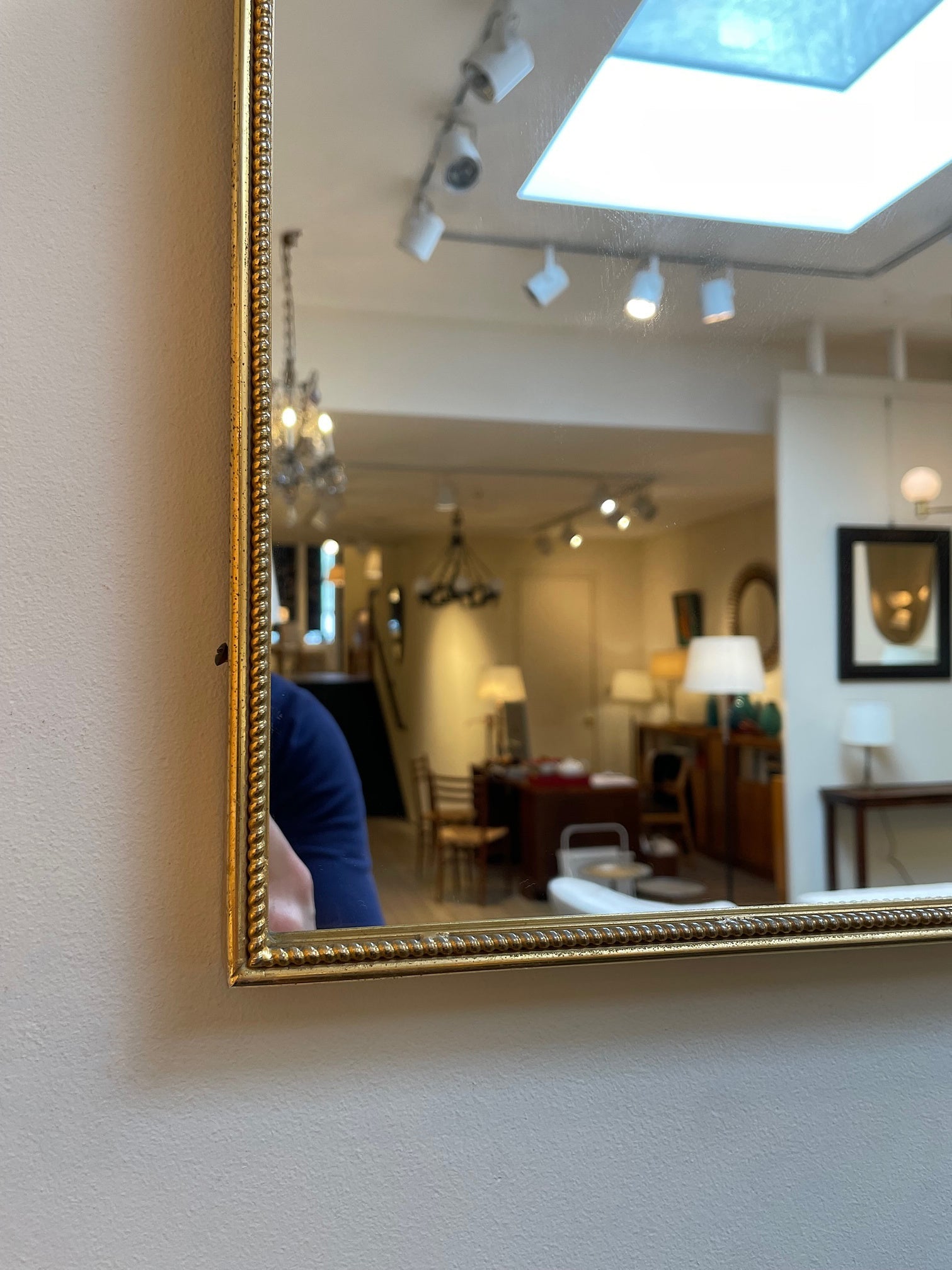 Midcentury Brass Shield Mirror