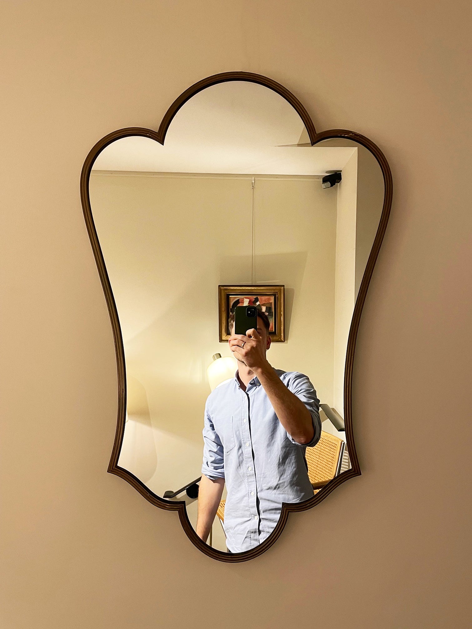8093- 1950s Italian Brass Mirror