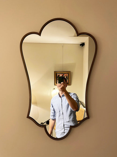 8093- 1950s Italian Brass Mirror