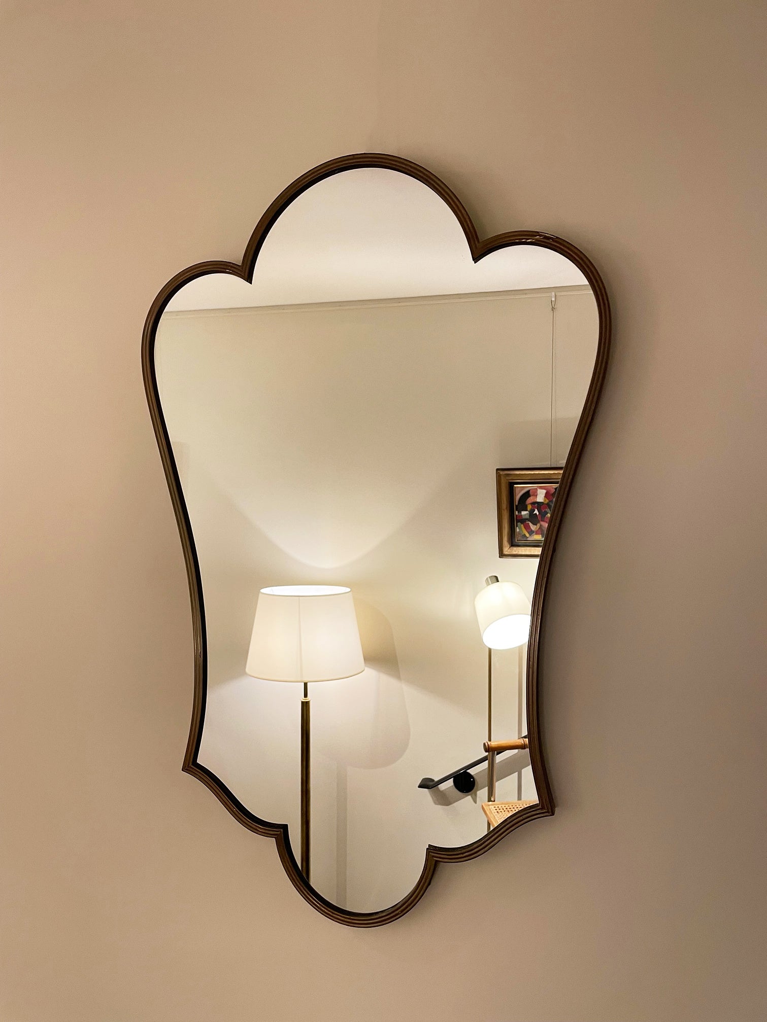 1950s Italian Brass Mirror