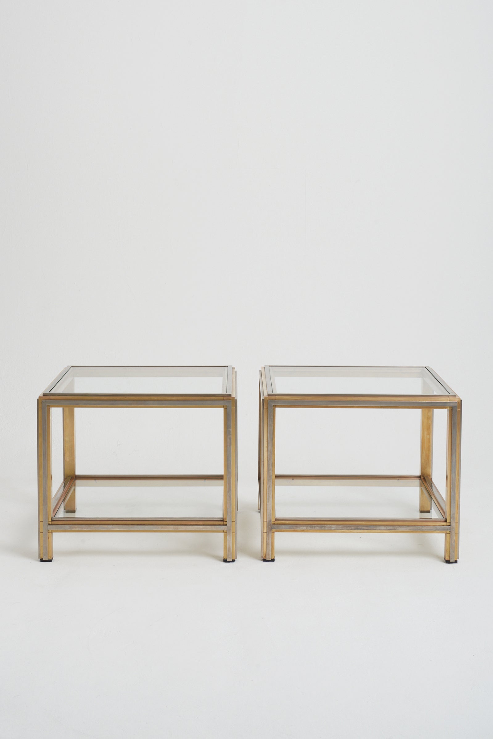Pair of Mid-Century Brass Side Tables