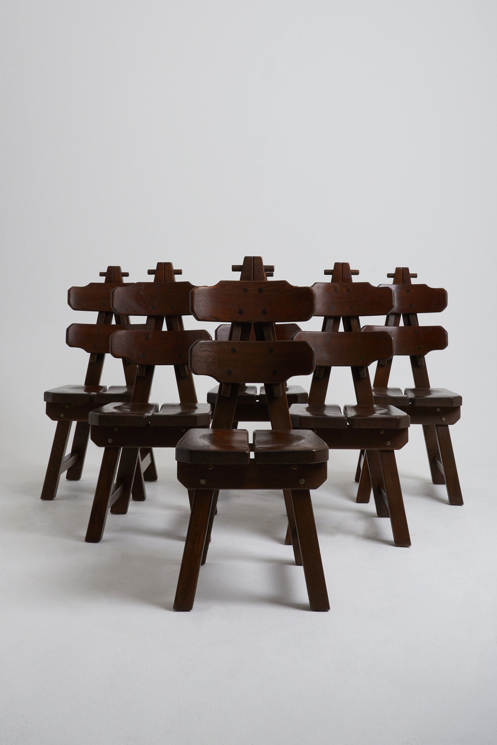 Set of 6 Brutalist Dining Chairs