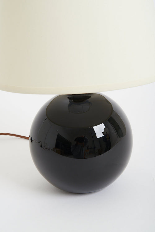 Art Deco Black Glass Table Lamp by Jacques Adnet