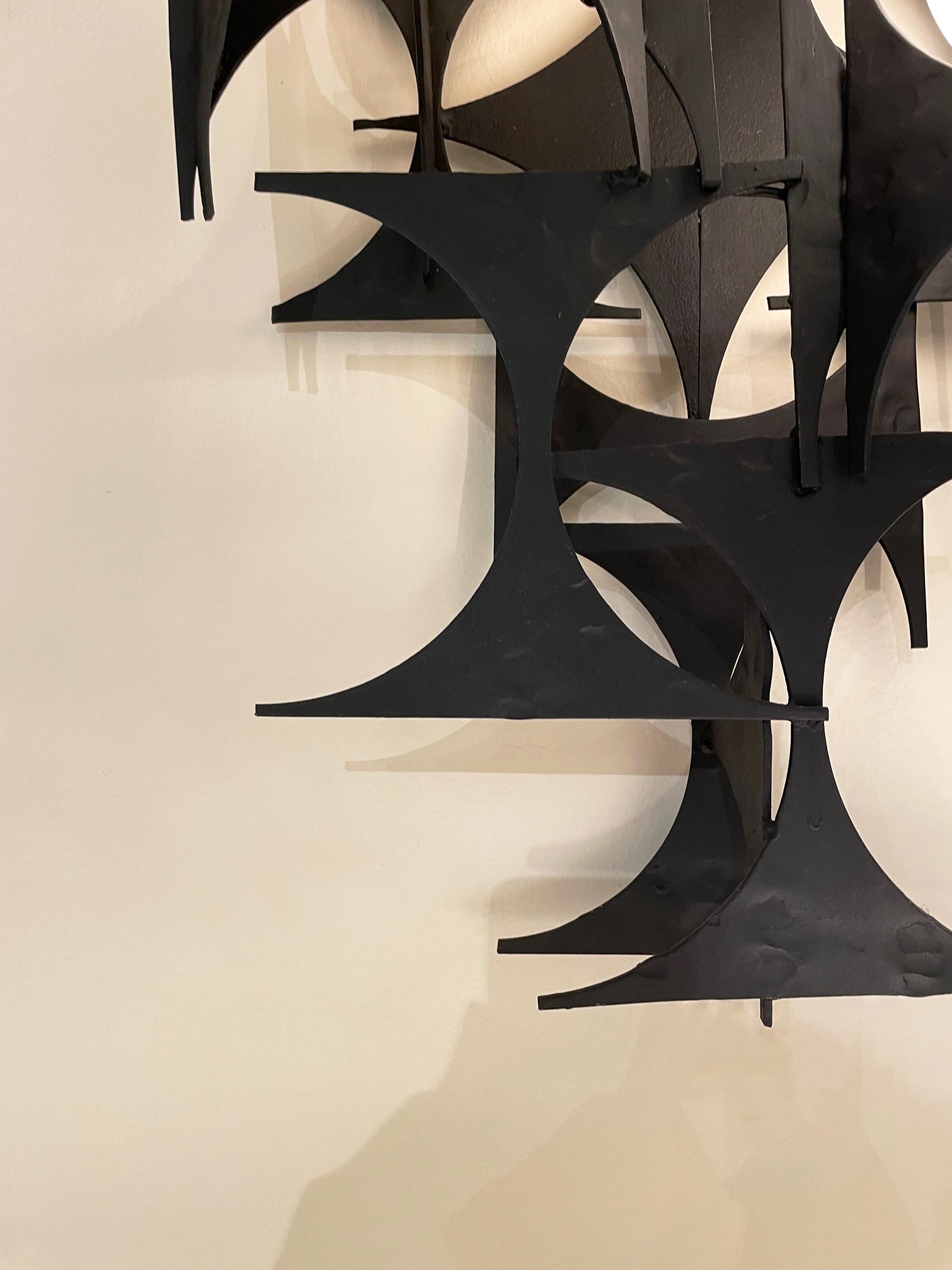 Pair of Brutalist Iron and Glass Wall Lights
