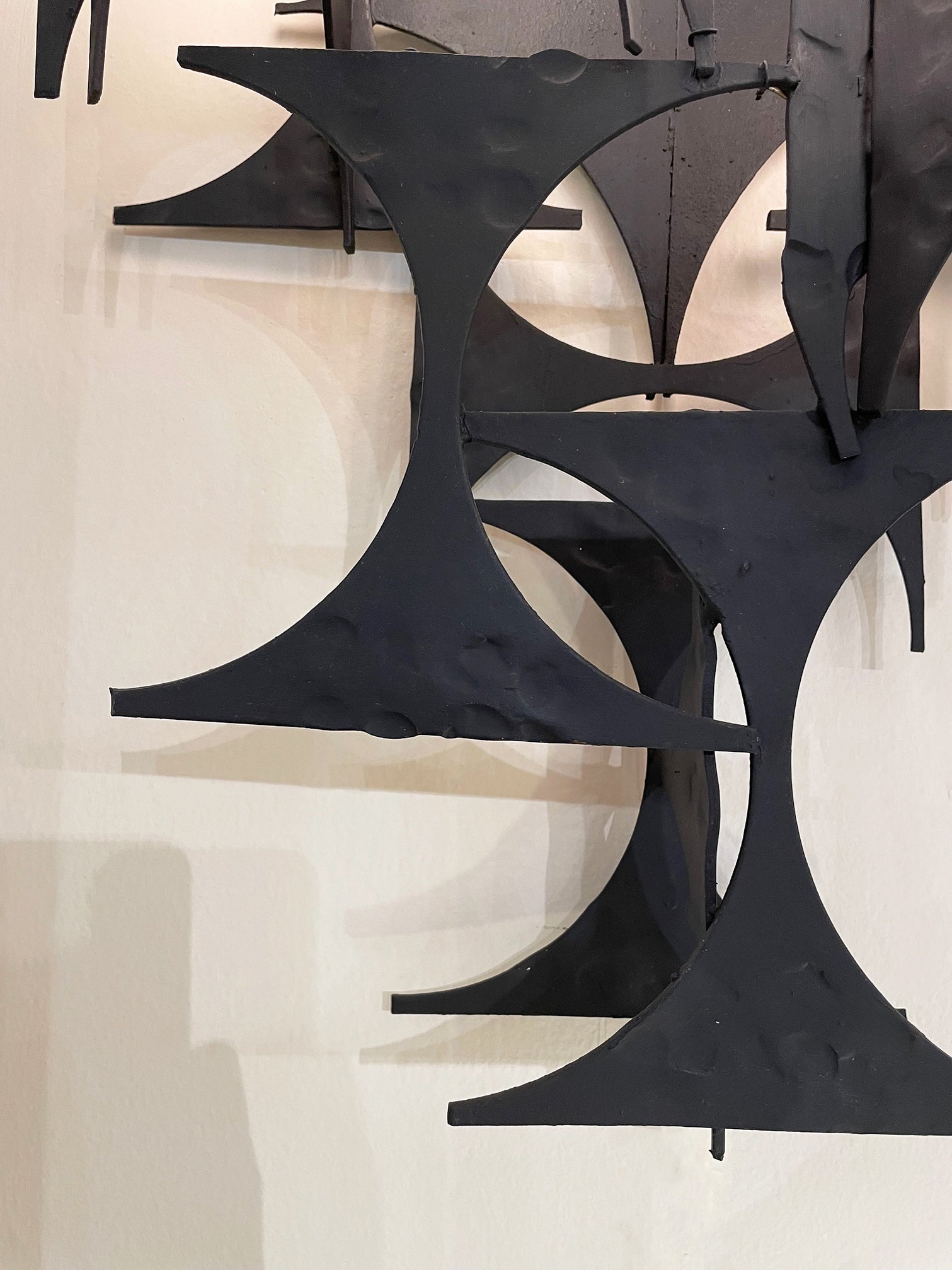 Pair of Brutalist Iron and Glass Wall Lights