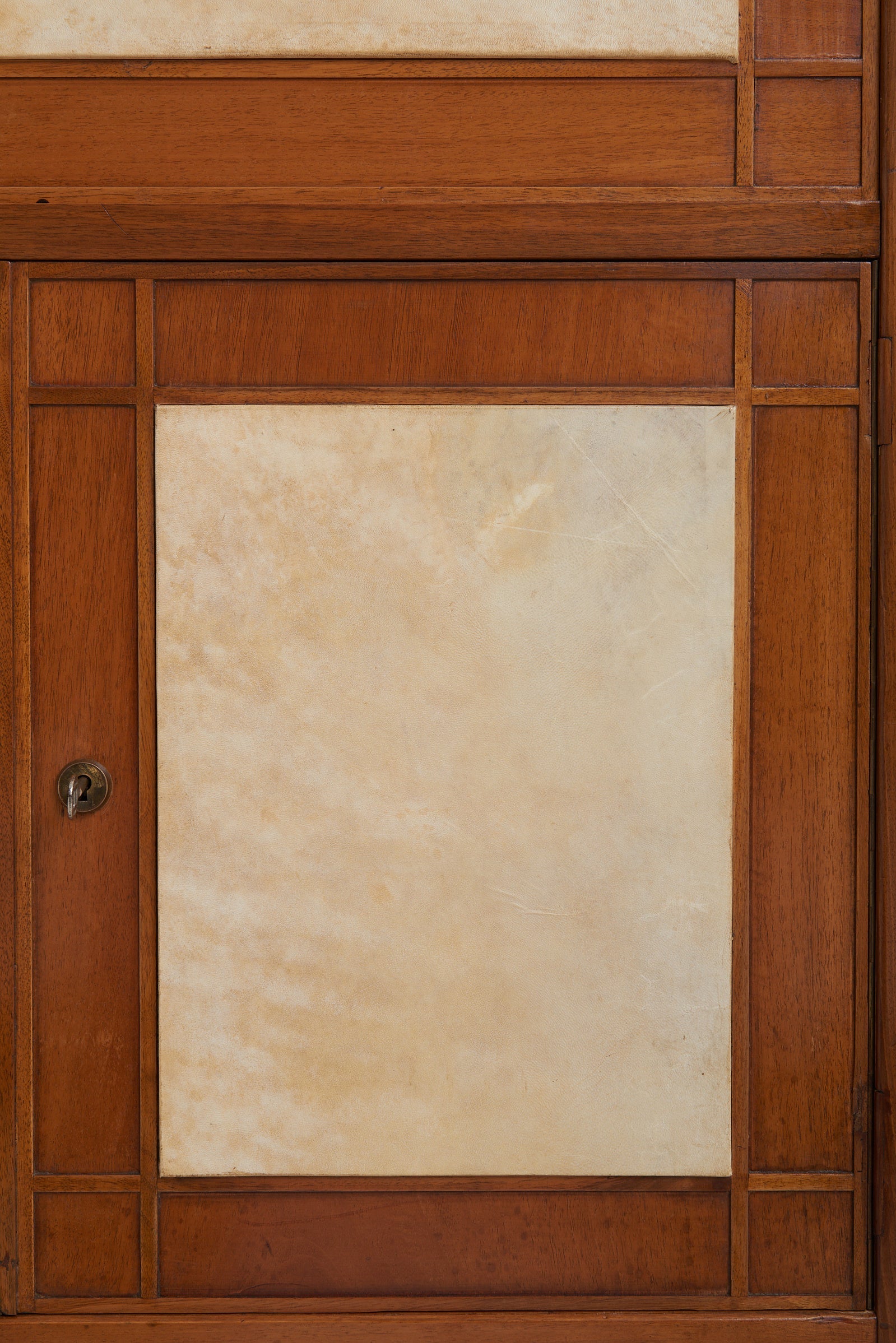 Art Deco Velum and Walnut Secretaire Cabinet
