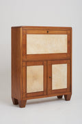 8109- Art Deco Velum and Walnut Secretaire Cabinet