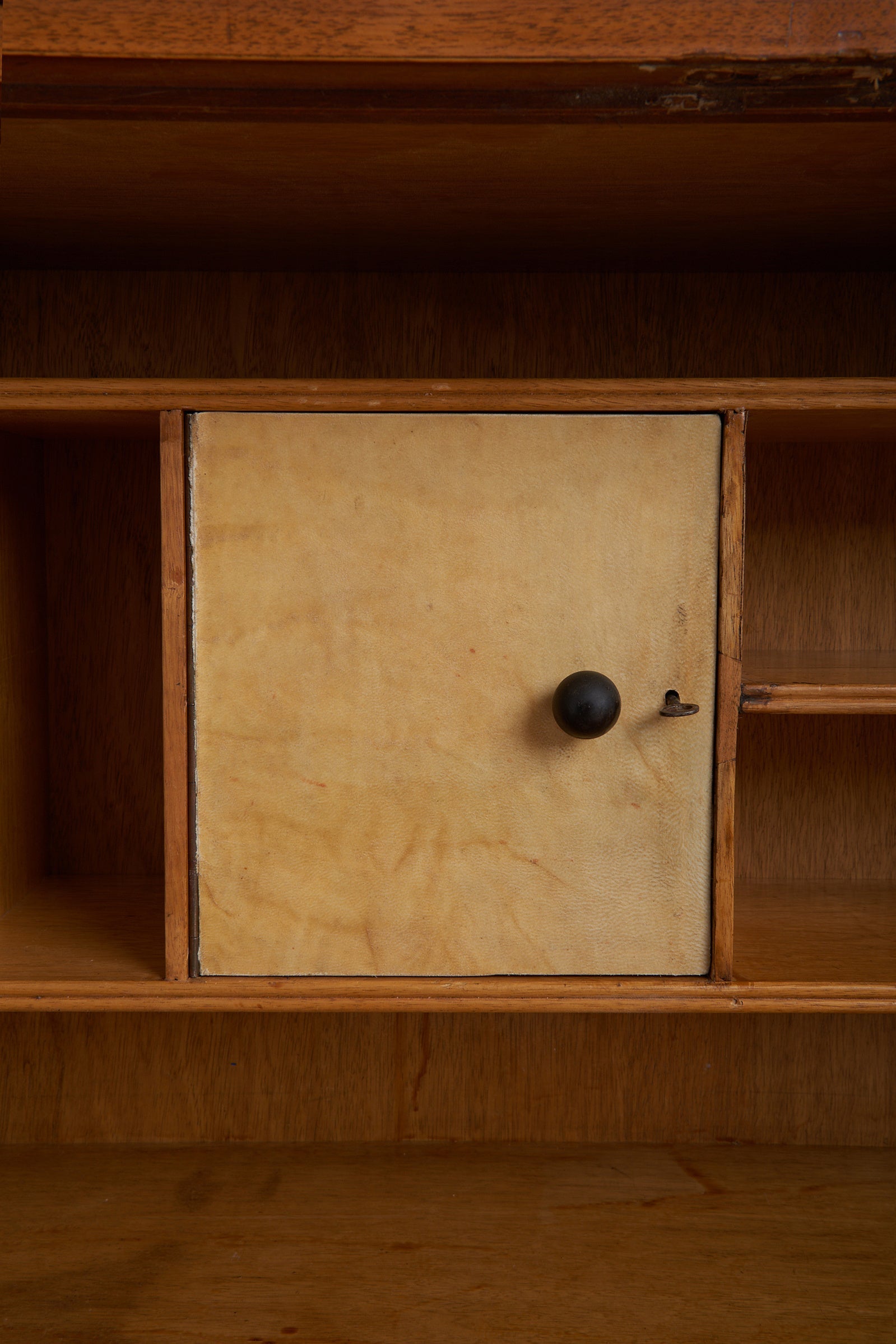 Art Deco Velum and Walnut Secretaire Cabinet