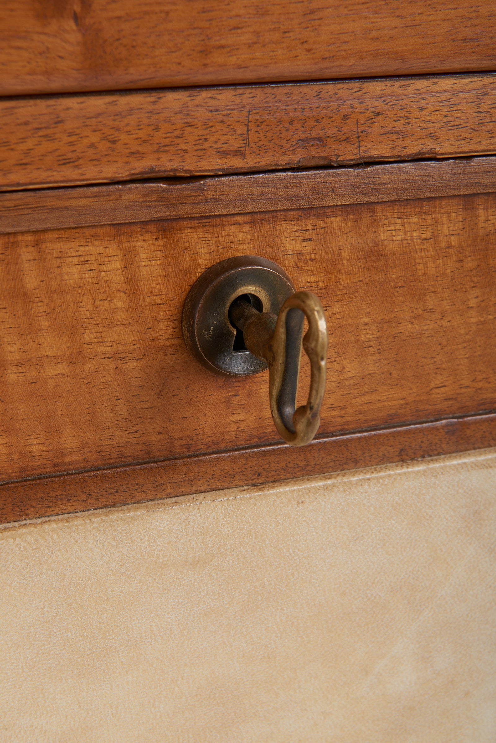 Art Deco Velum and Walnut Secretaire Cabinet