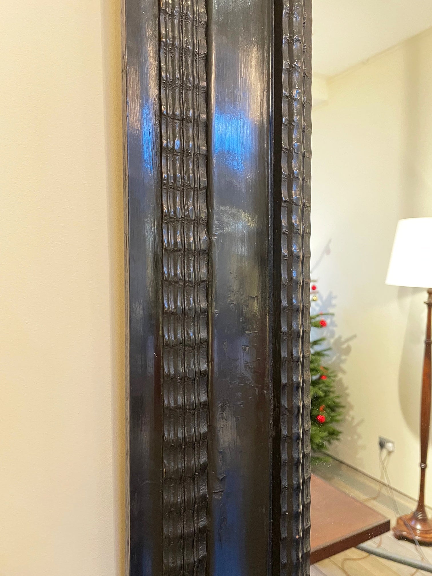 Flemish Style Ebonised Ripple Frame Mirror