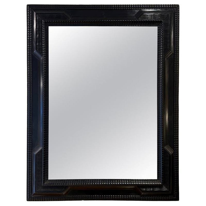 Flemish Style Ebonised Ripple Frame Mirror