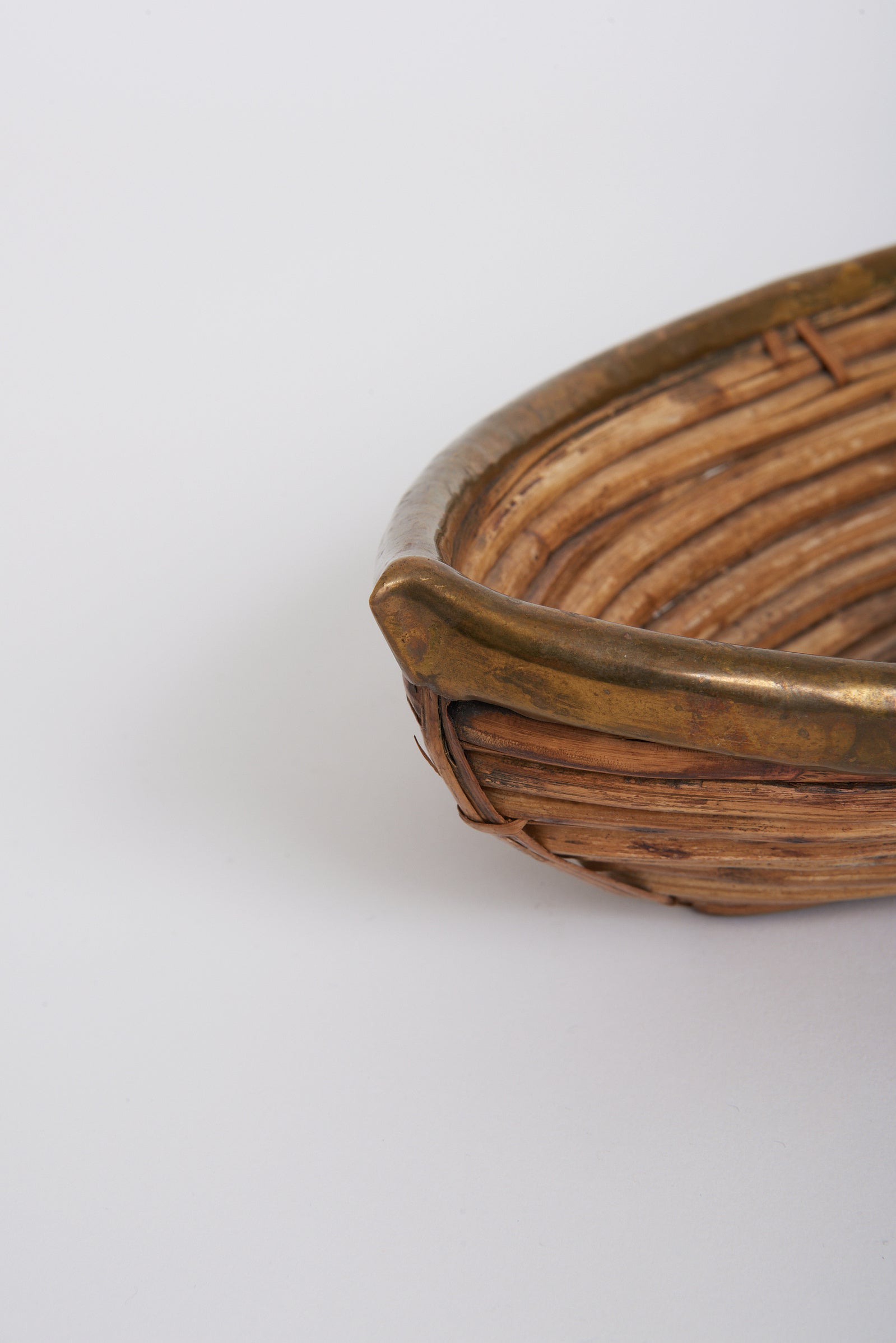 Two Bamboo and Brass Bowls in the manner of Gabriella Crespi