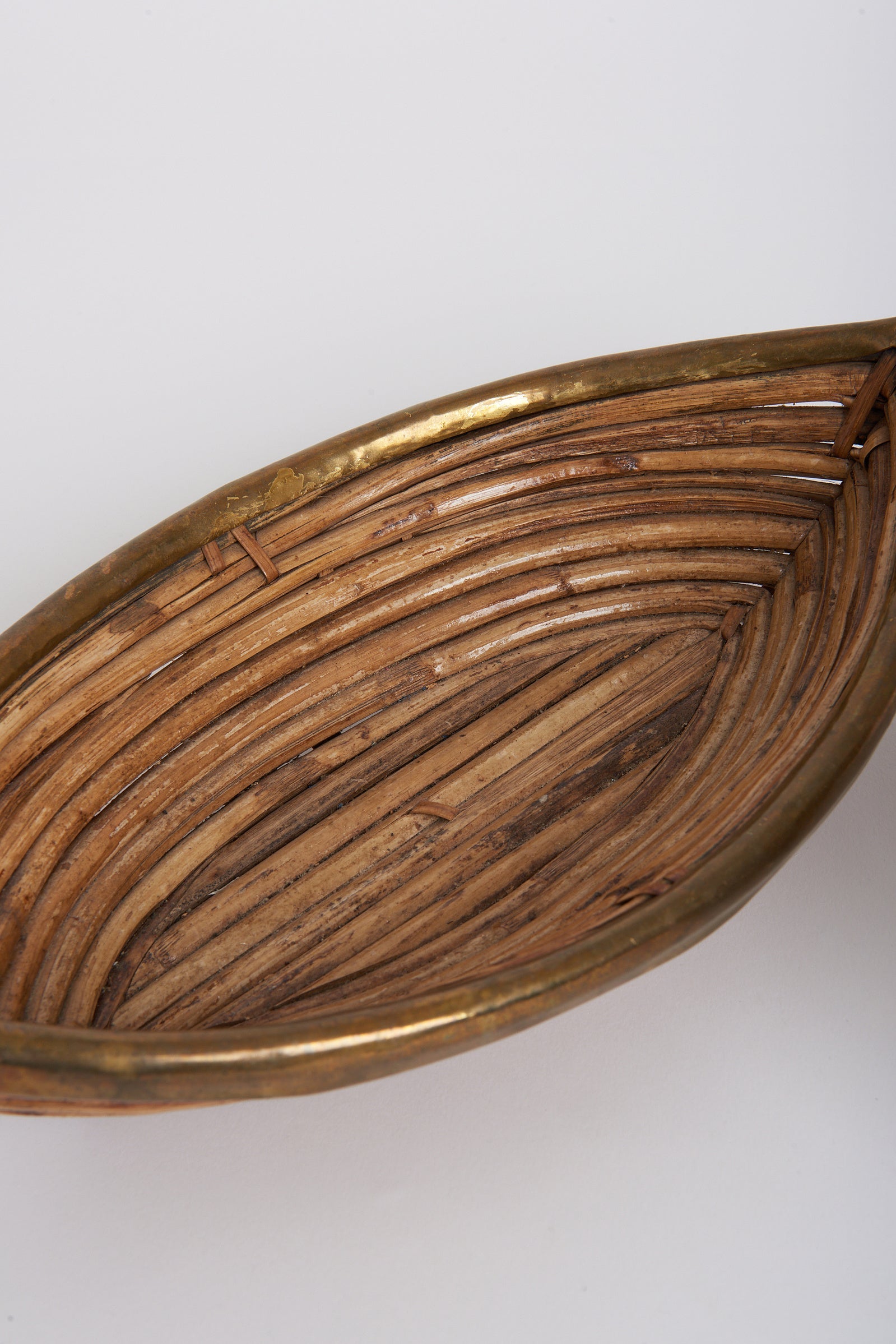 Two Bamboo and Brass Bowls in the manner of Gabriella Crespi