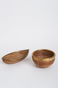 8126+7390- Two Bamboo and Brass Bowls in the manner of Gabriella Crespi
