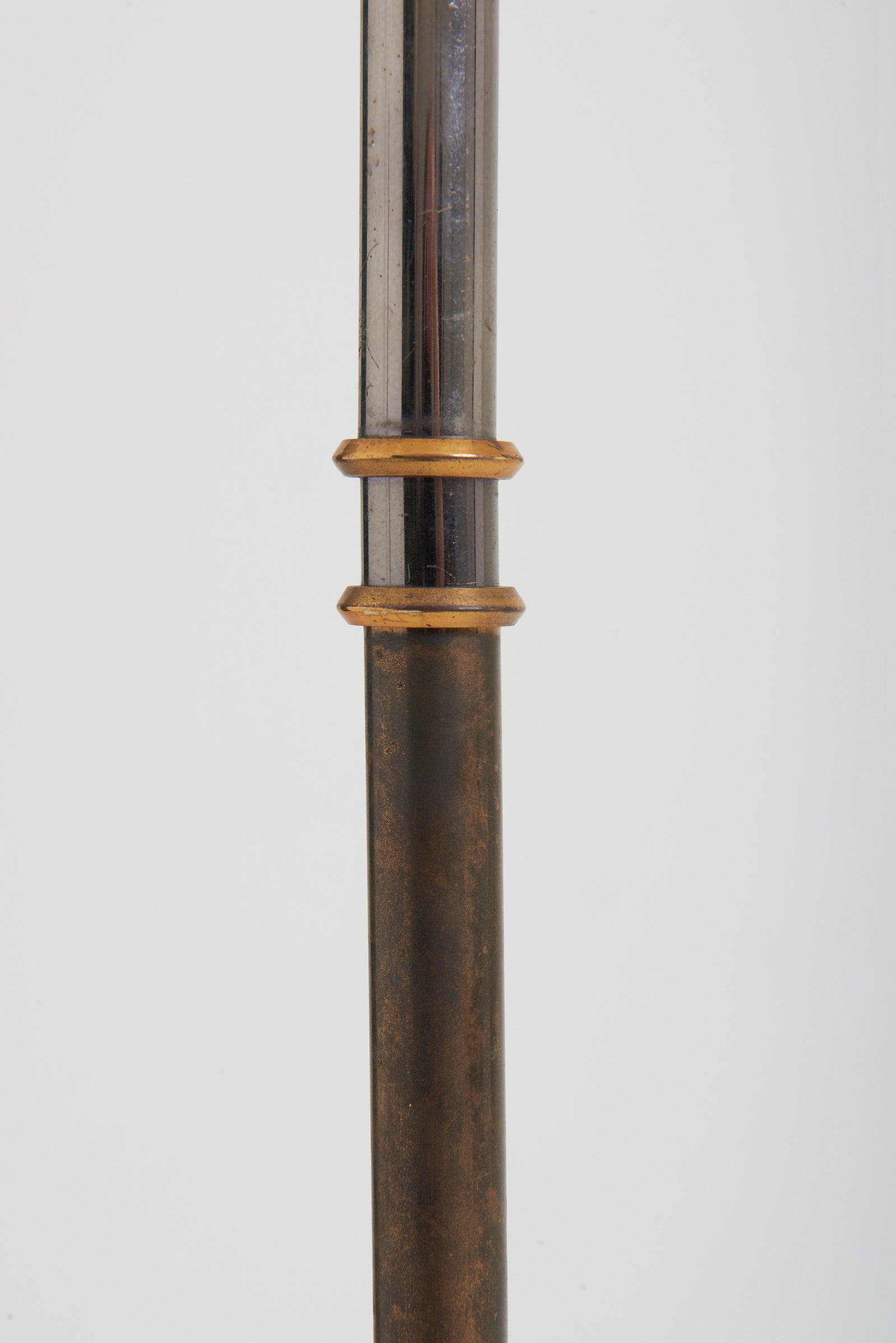 Mid-Century Brass and Gunmetal Floor Lamp
