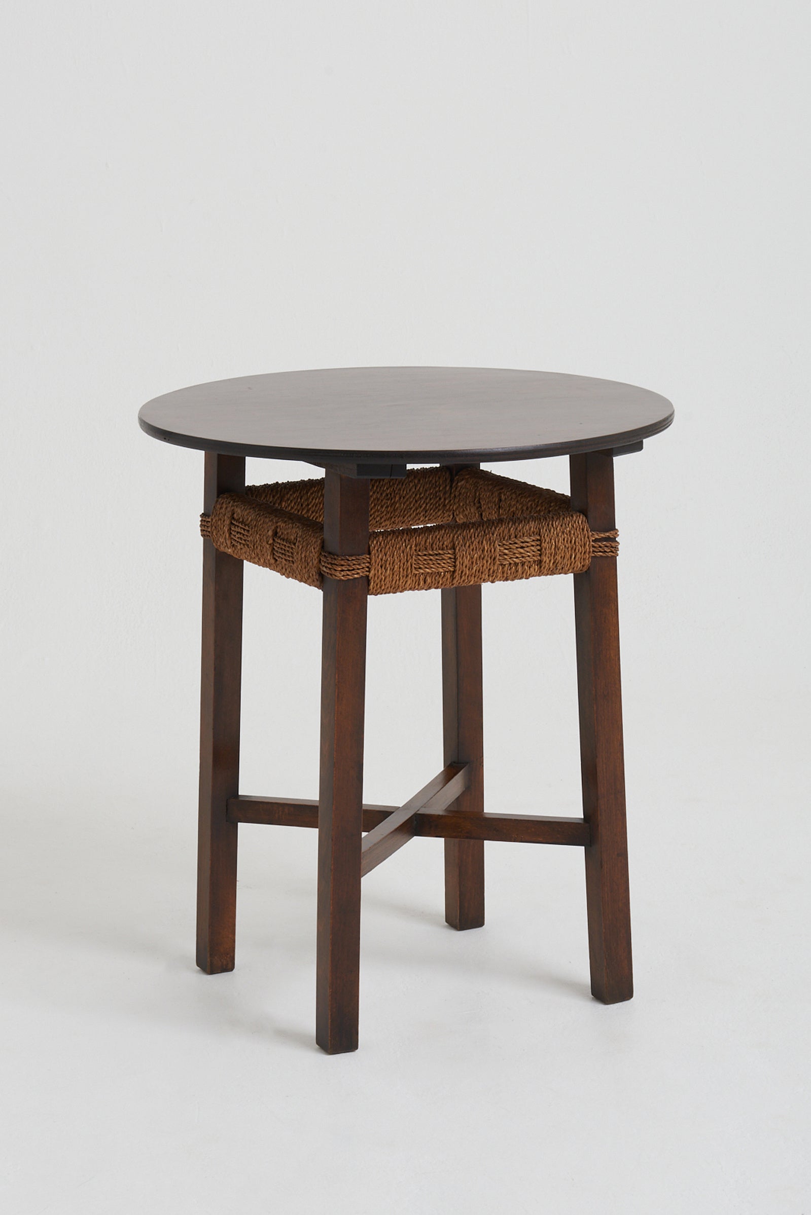 8132- Art Deco Beech and Rope Side table, att. to Francis Jourdain