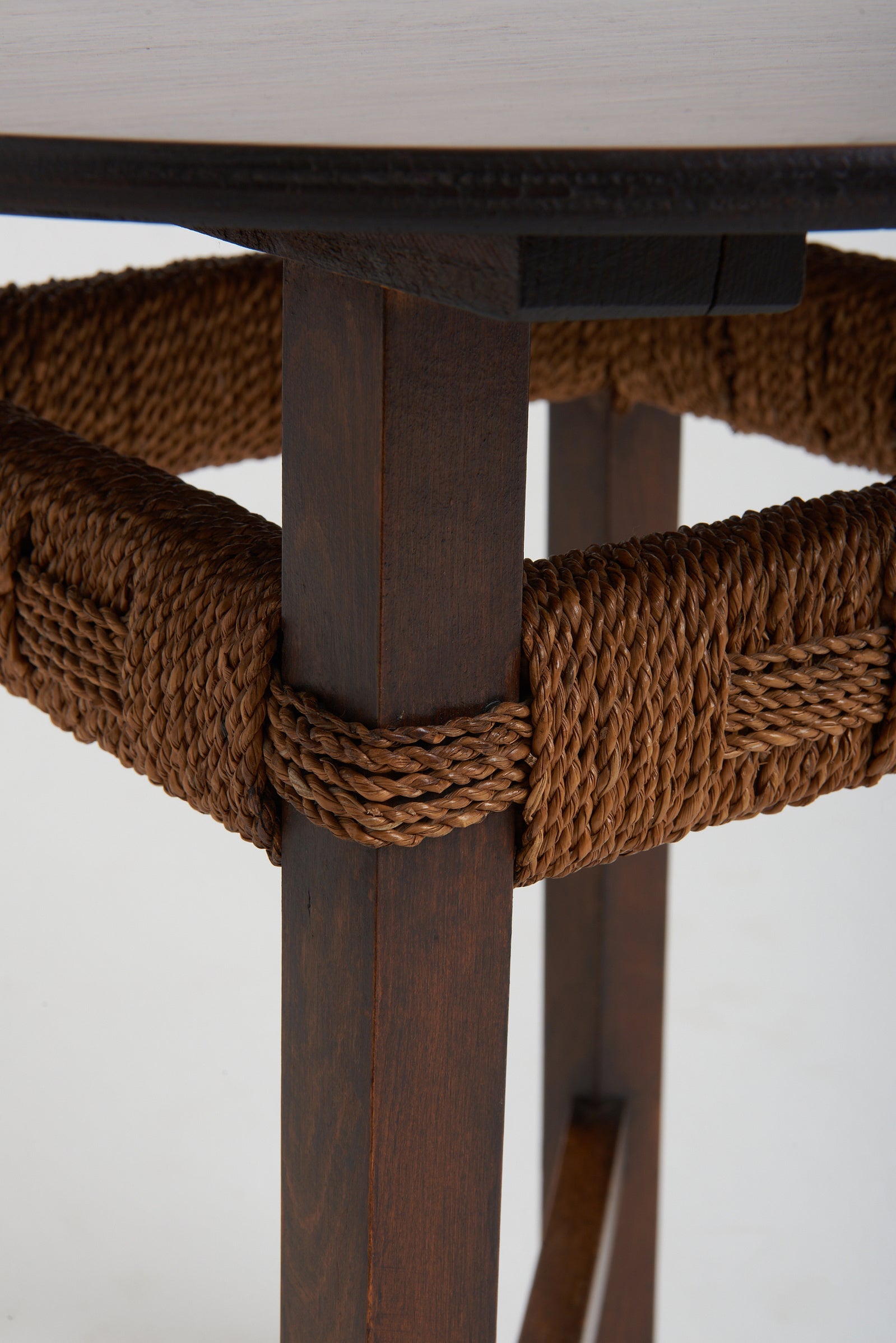 Art Deco Beech and Rope Side table, att. to Francis Jourdain