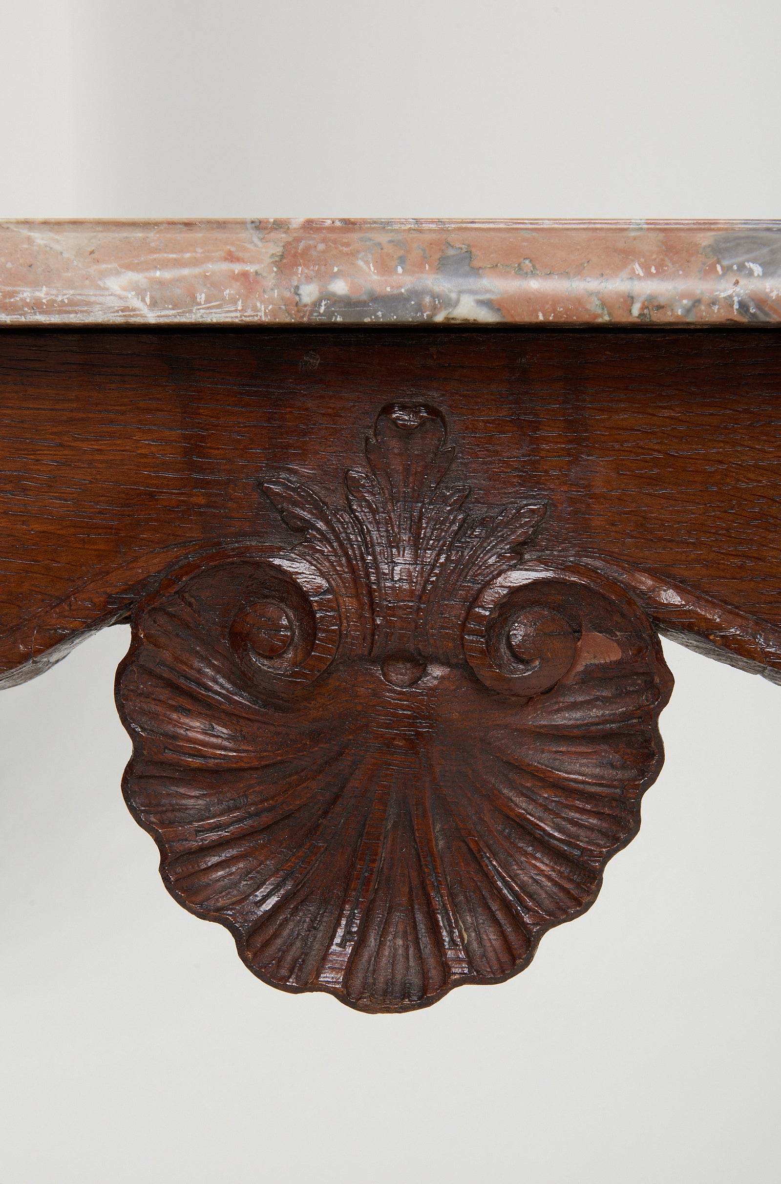 Louis XV Oak and Marble Console Table