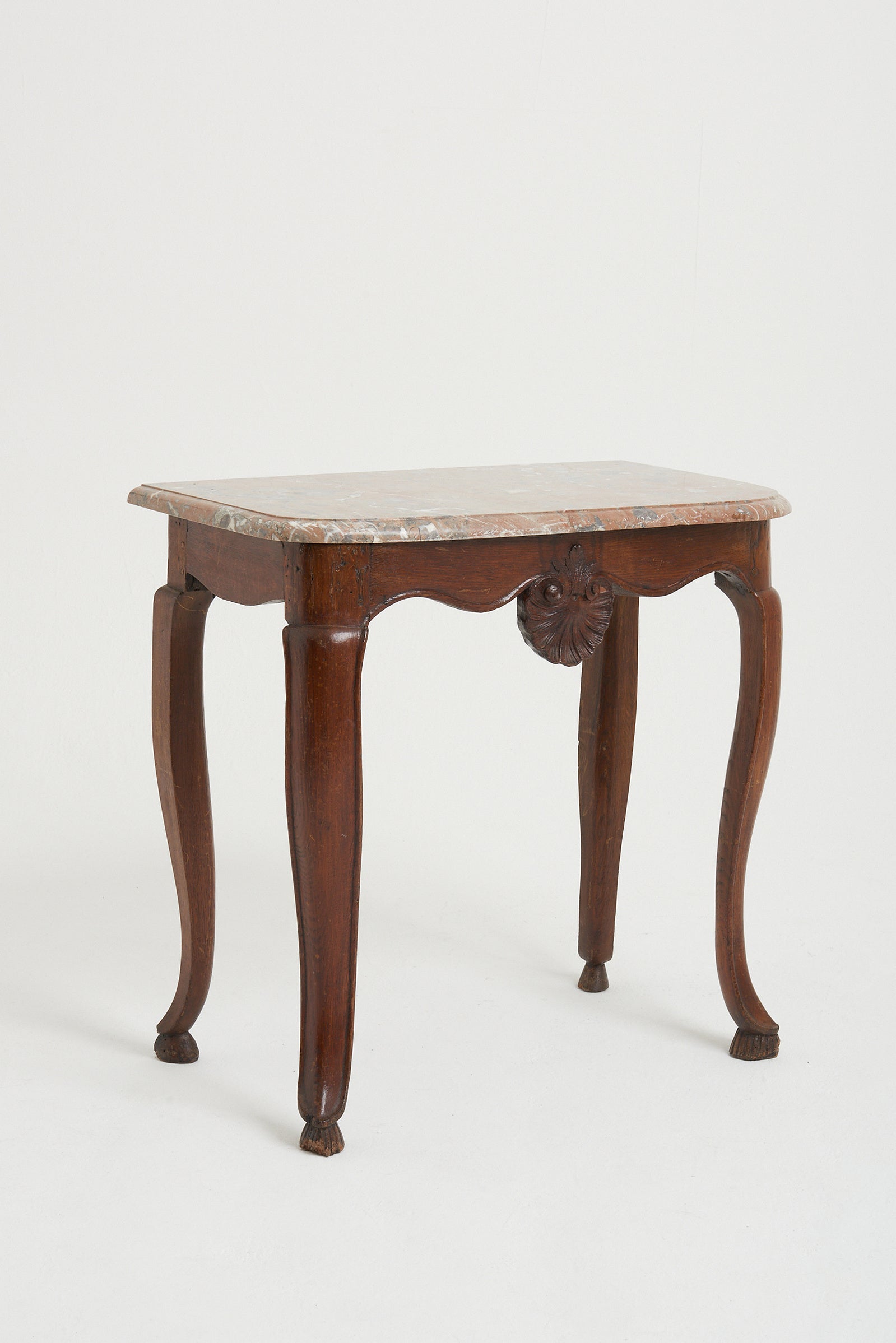 8144- Louis XV Oak and Marble Console Table