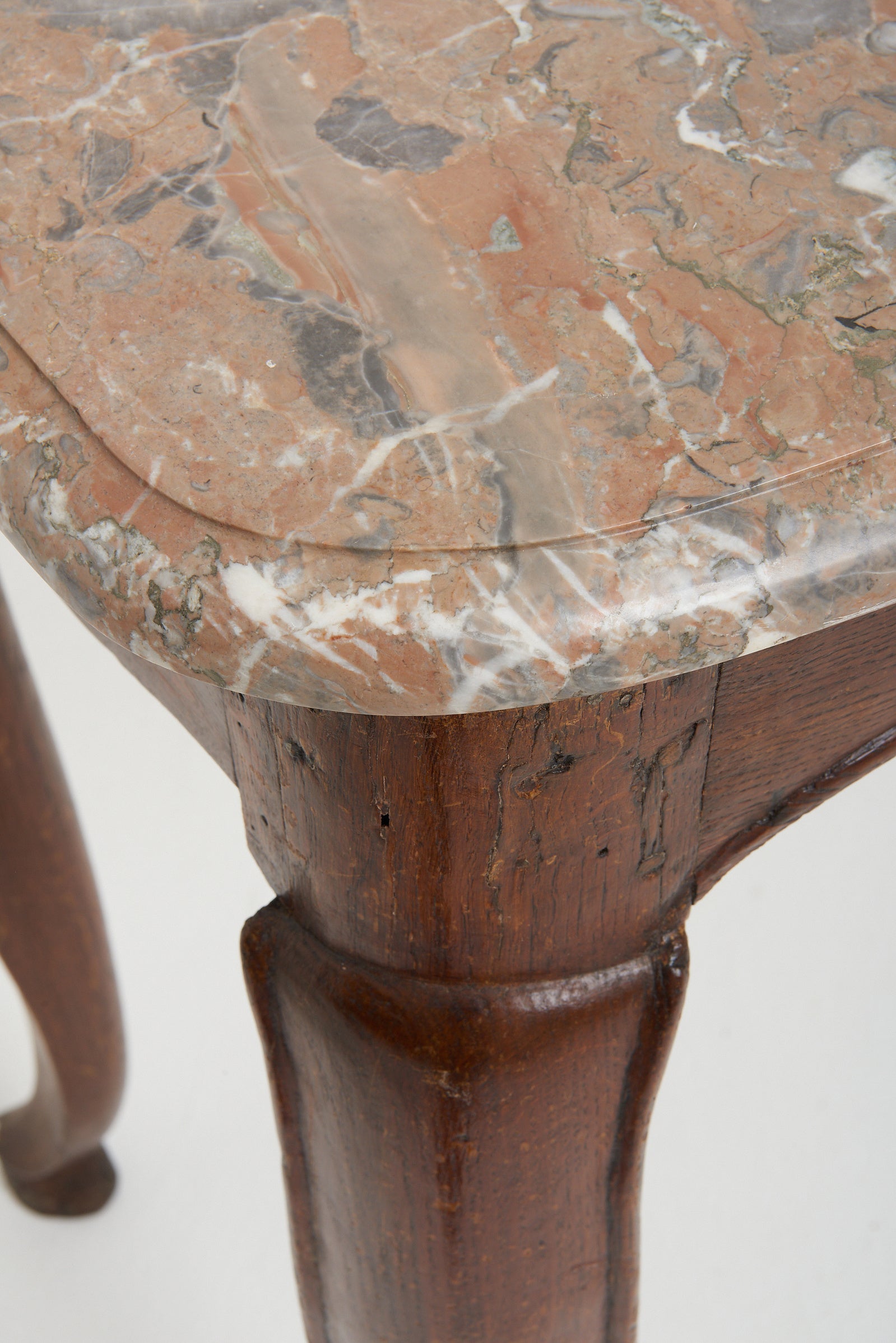 Louis XV Oak and Marble Console Table