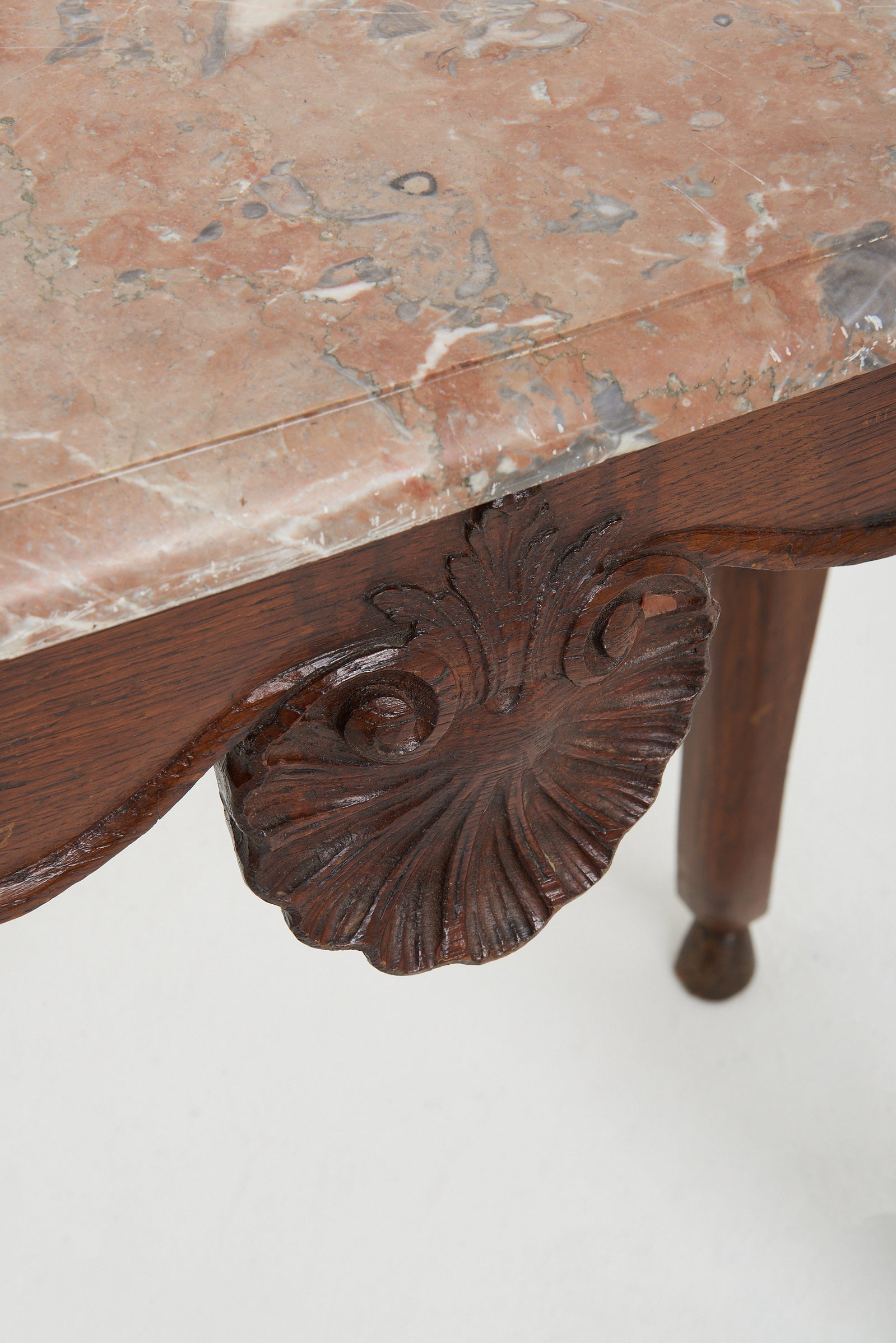 Louis XV Oak and Marble Console Table